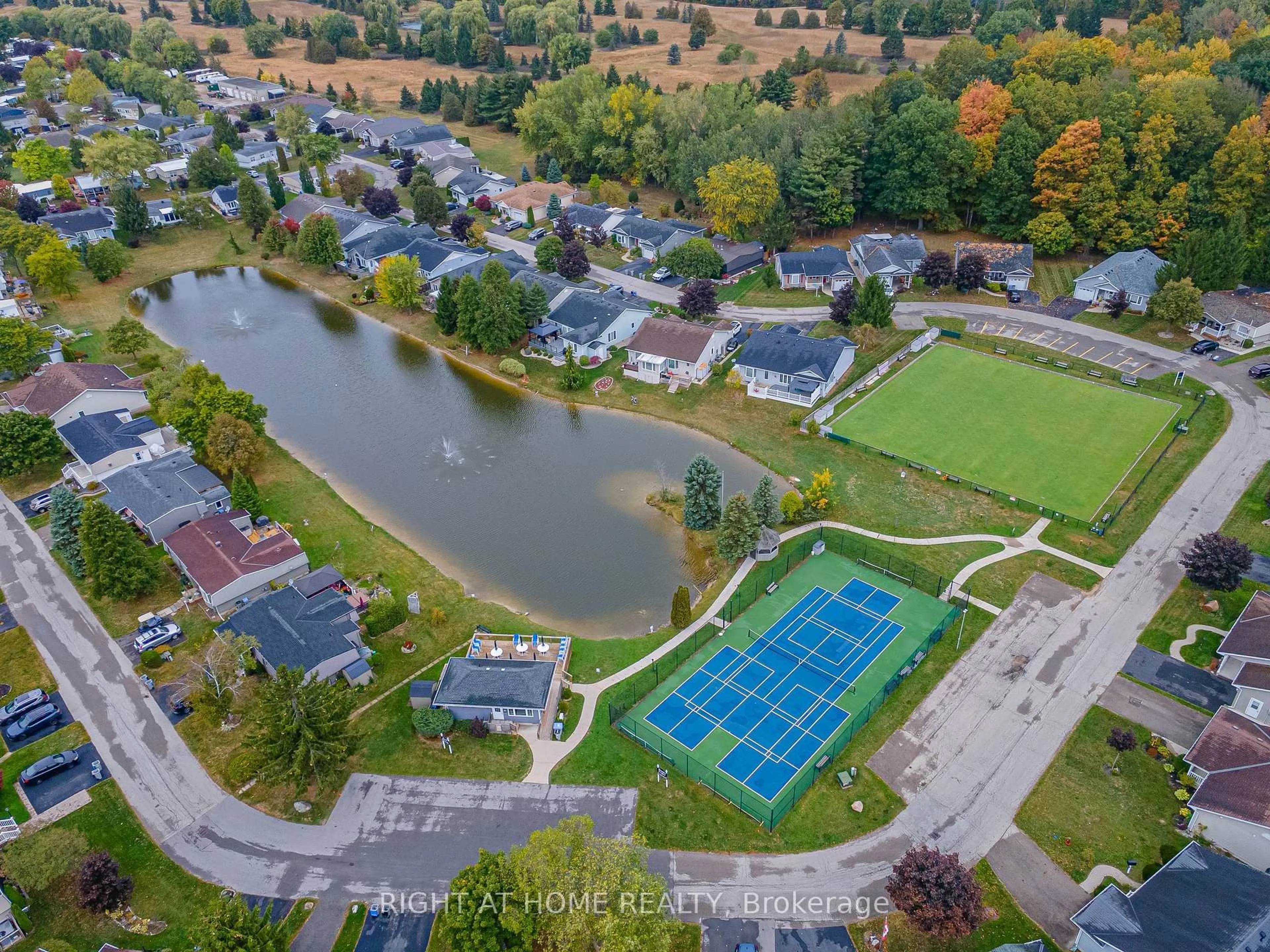 A pic from outside/outdoor area/front of a property/back of a property/a pic from drone, water/lake/river/ocean view for 264 Highland Springs, South Huron Ontario N0M 1T0