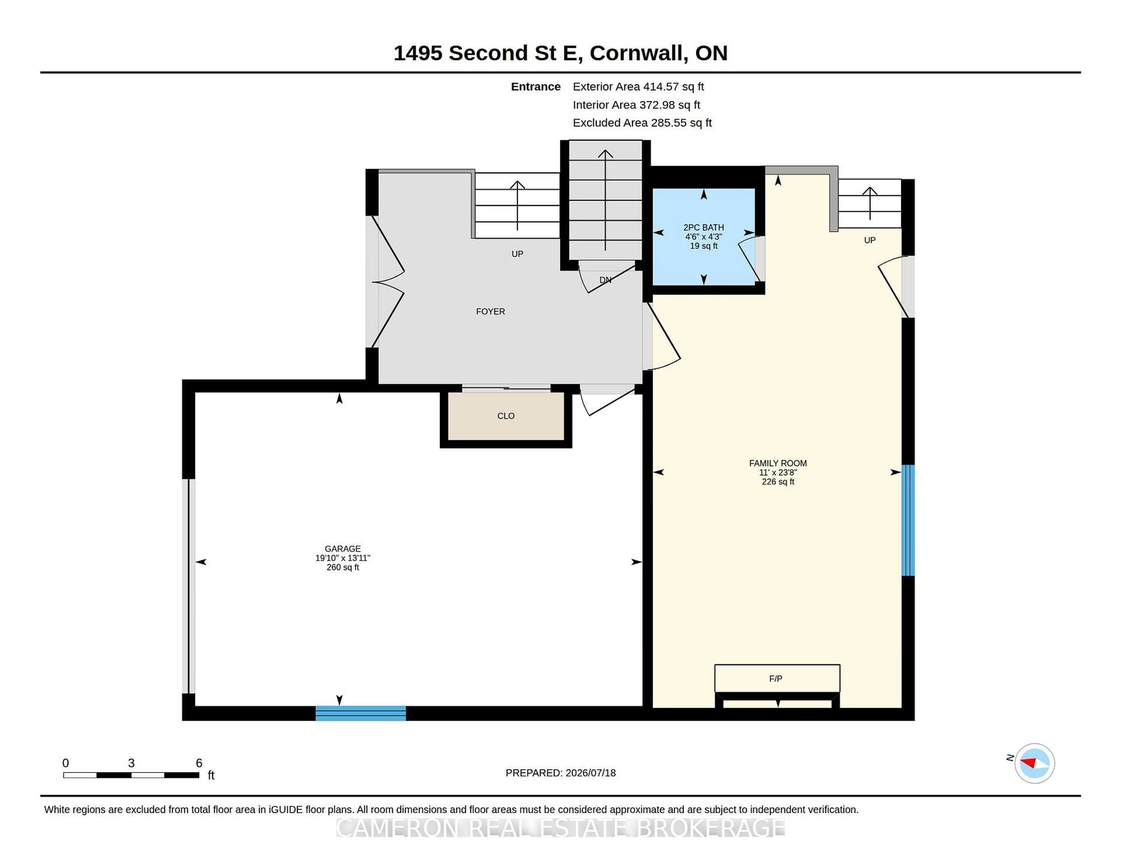 Floor plan for 1495 Second St, Cornwall Ontario K6H 2C2