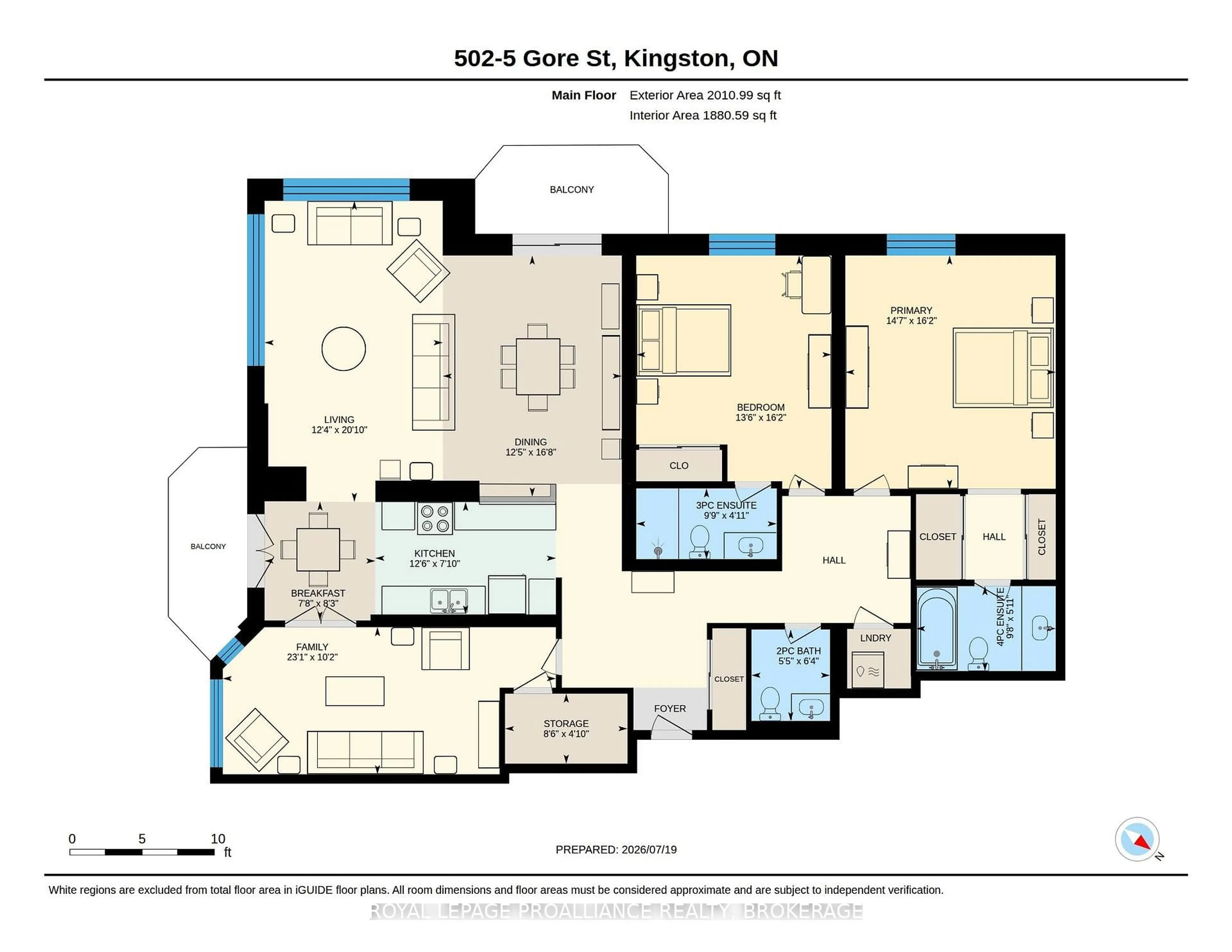 Floor plan for 5 Gore St #502, Kingston Ontario K7L 0A1