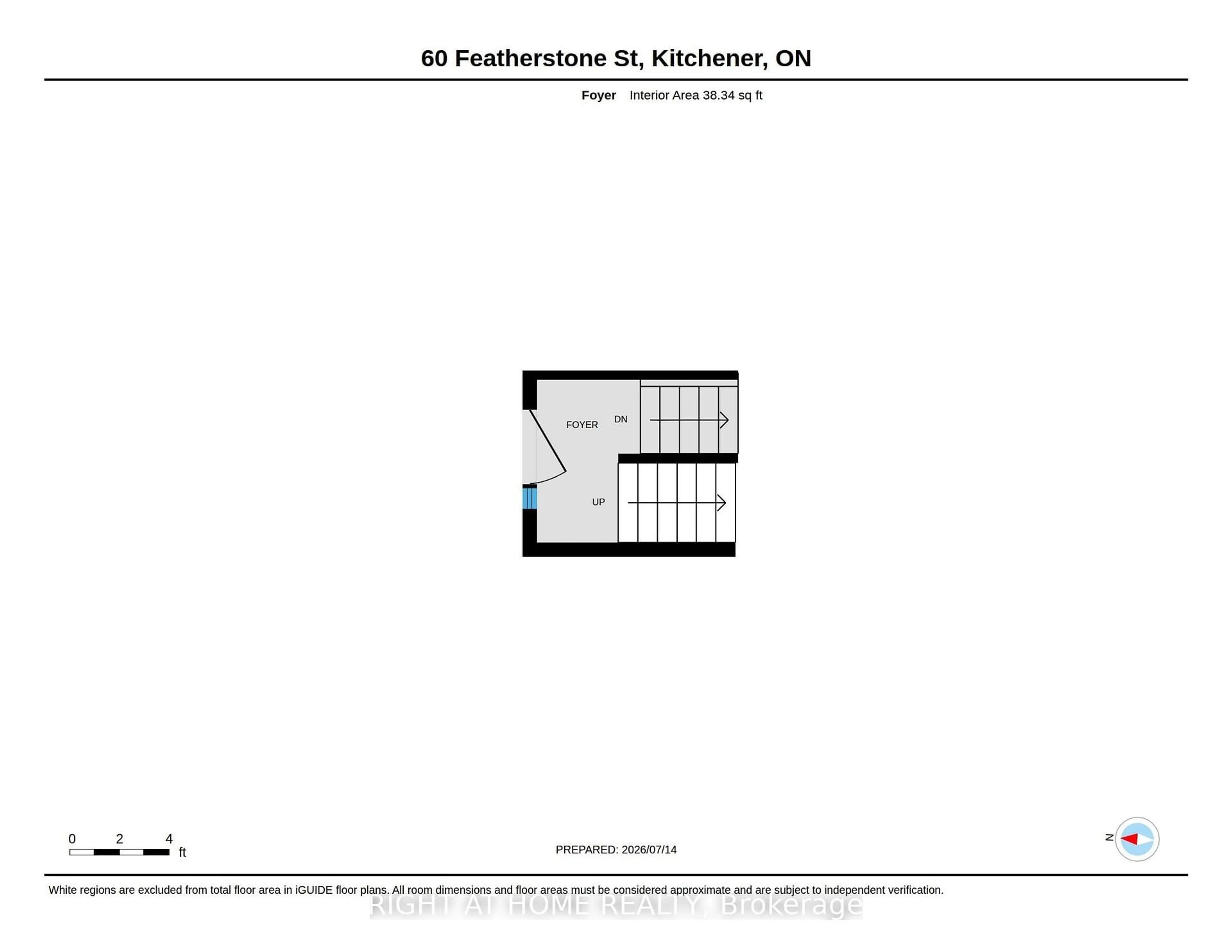 Floor plan for 60 Featherstone St, Kitchener Ontario N2R 1Z2