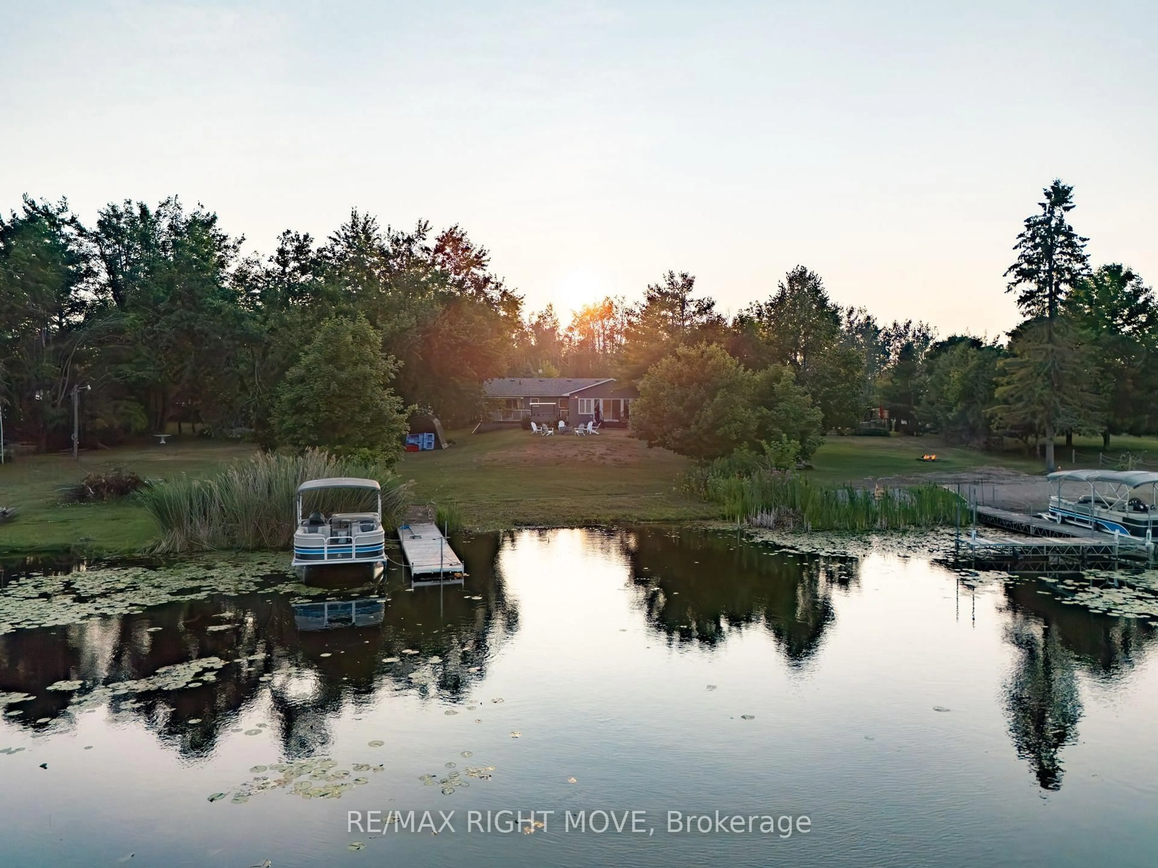 A pic from outside/outdoor area/front of a property/back of a property/a pic from drone, water/lake/river/ocean view for 35 Cedar Bay Rd, Kawartha Lakes Ontario L0K 1B0