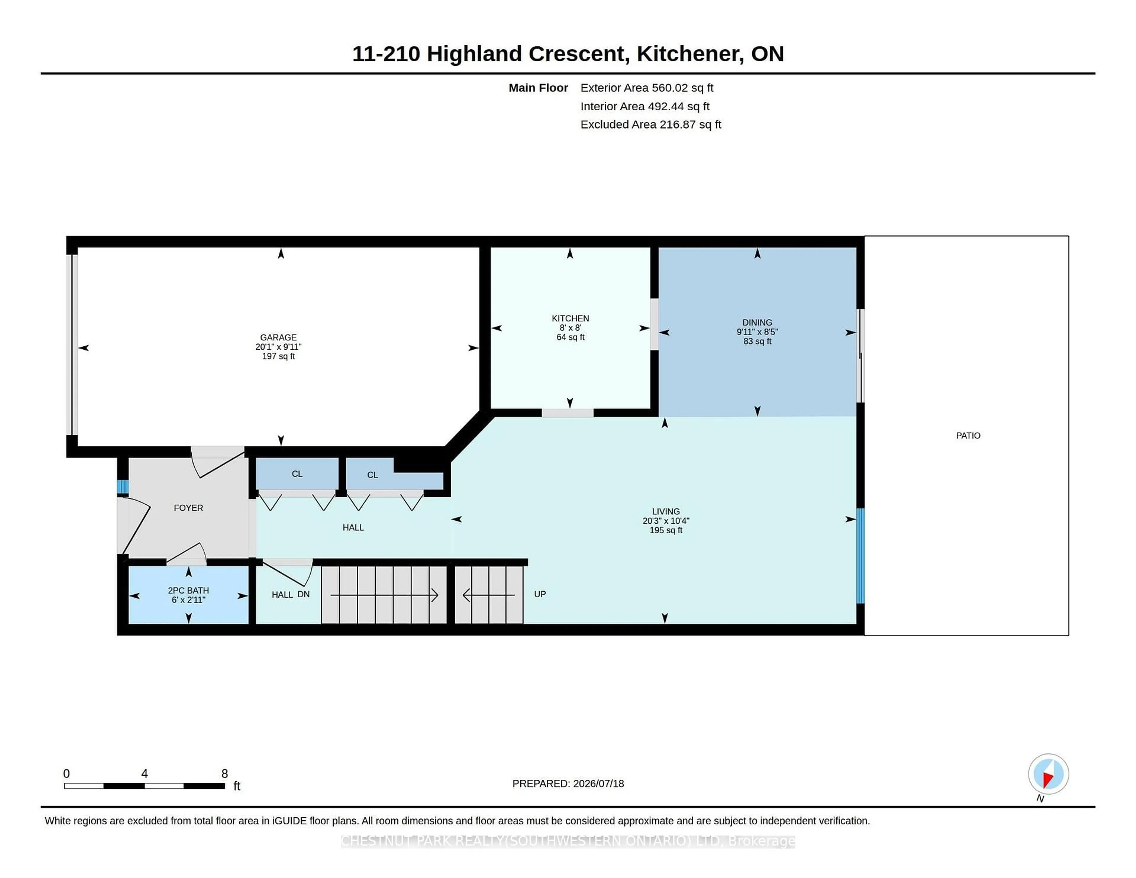 Floor plan for 210 Highland Cres #11, Kitchener Ontario N2M 5H7