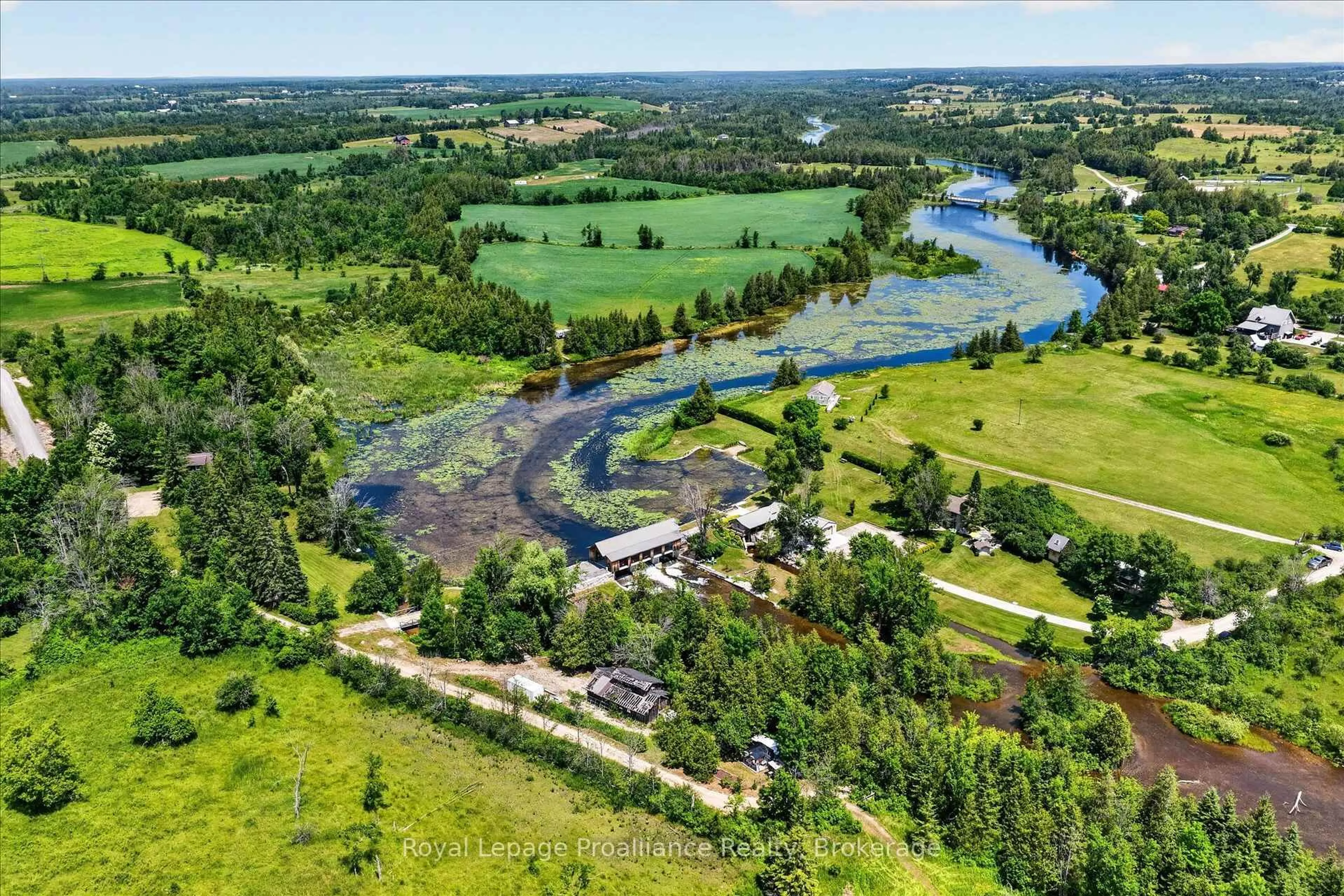 A pic from outside/outdoor area/front of a property/back of a property/a pic from drone, water/lake/river/ocean view for 551 & 565 Cooney Island Rd, Douro-Dummer Ontario K0L 2H0