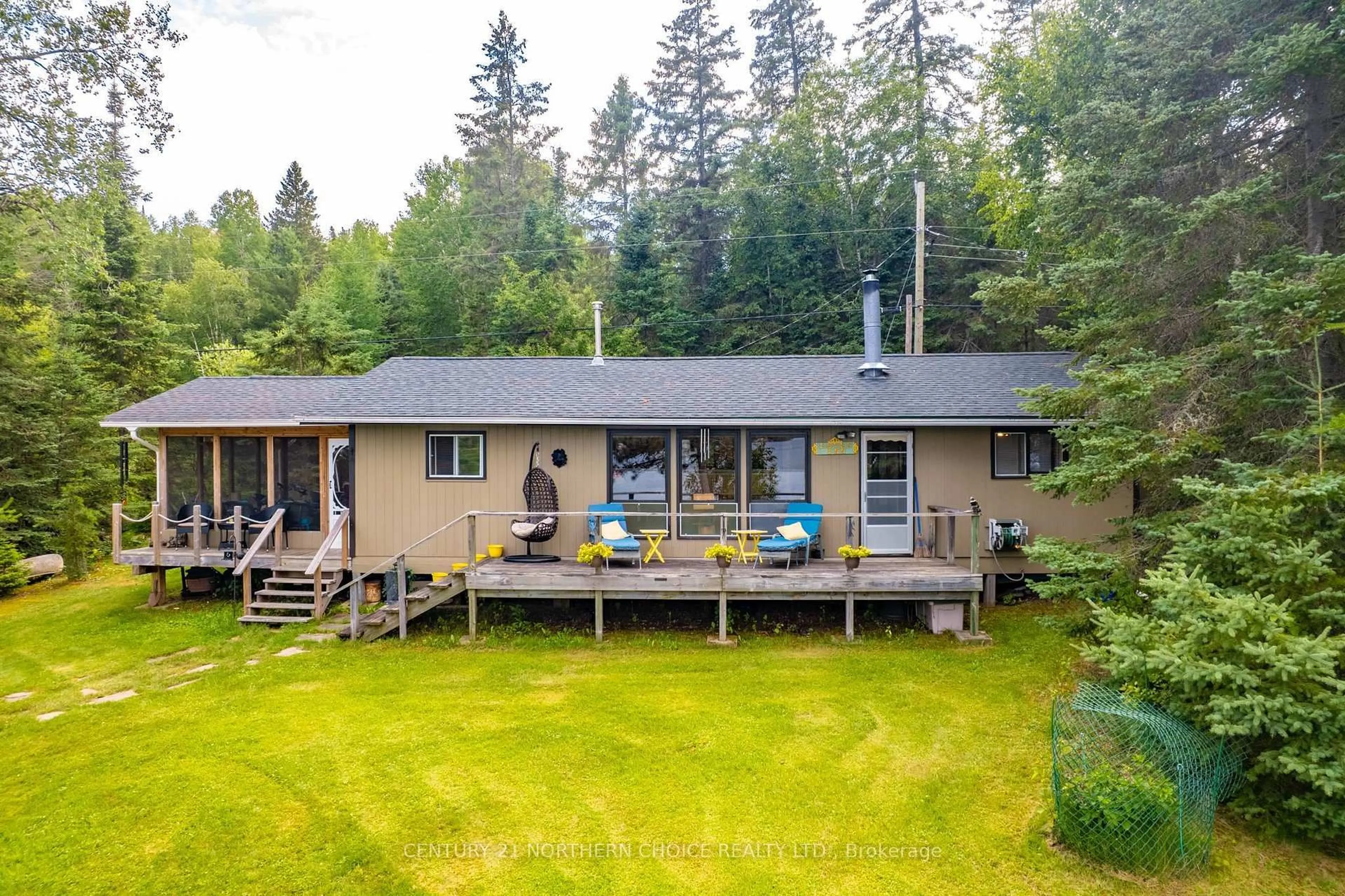 A pic from outside/outdoor area/front of a property/back of a property/a pic from drone, water/lake/river/ocean view for 33B Peninsula Drive, Kenora Remote Area Ontario P0X 1C0