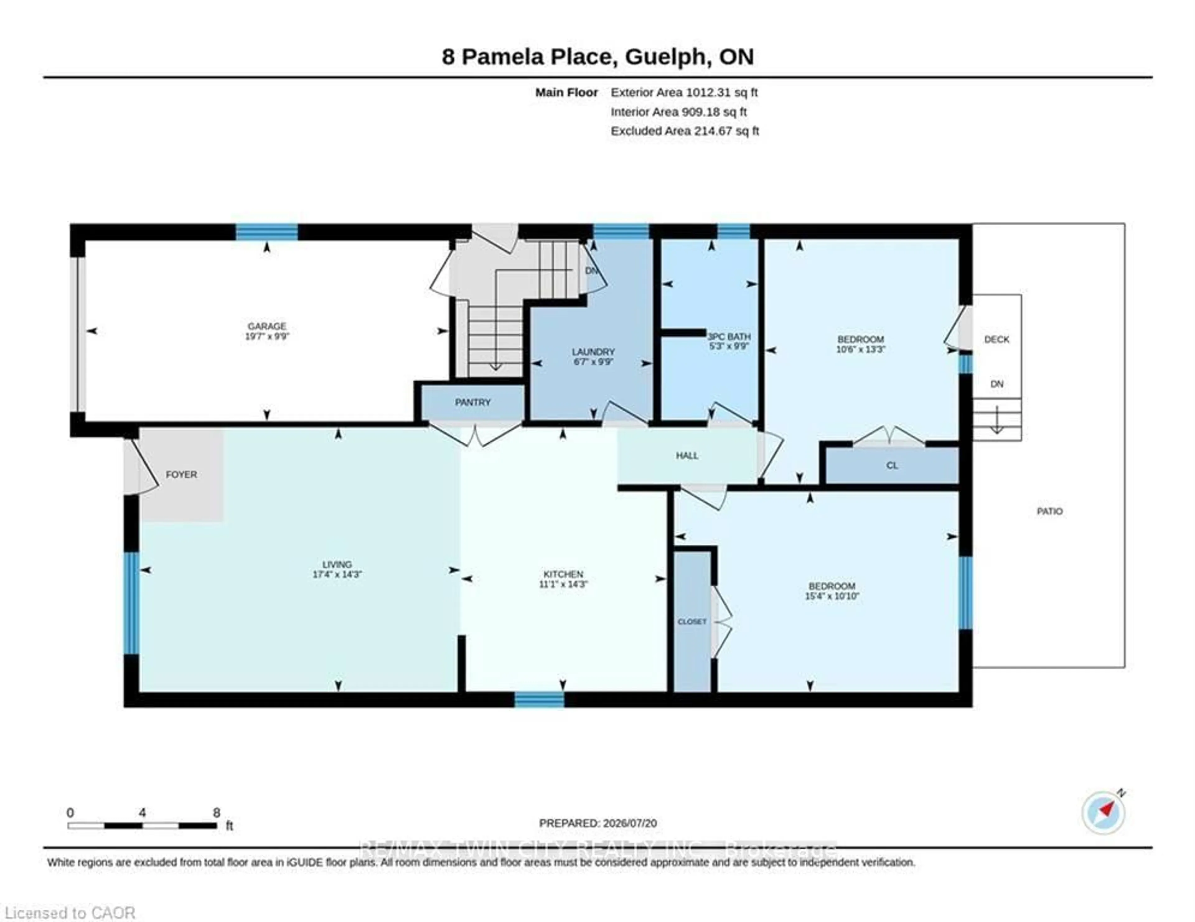 Floor plan for 8 Pamela Pl, Guelph Ontario N1H 8C9