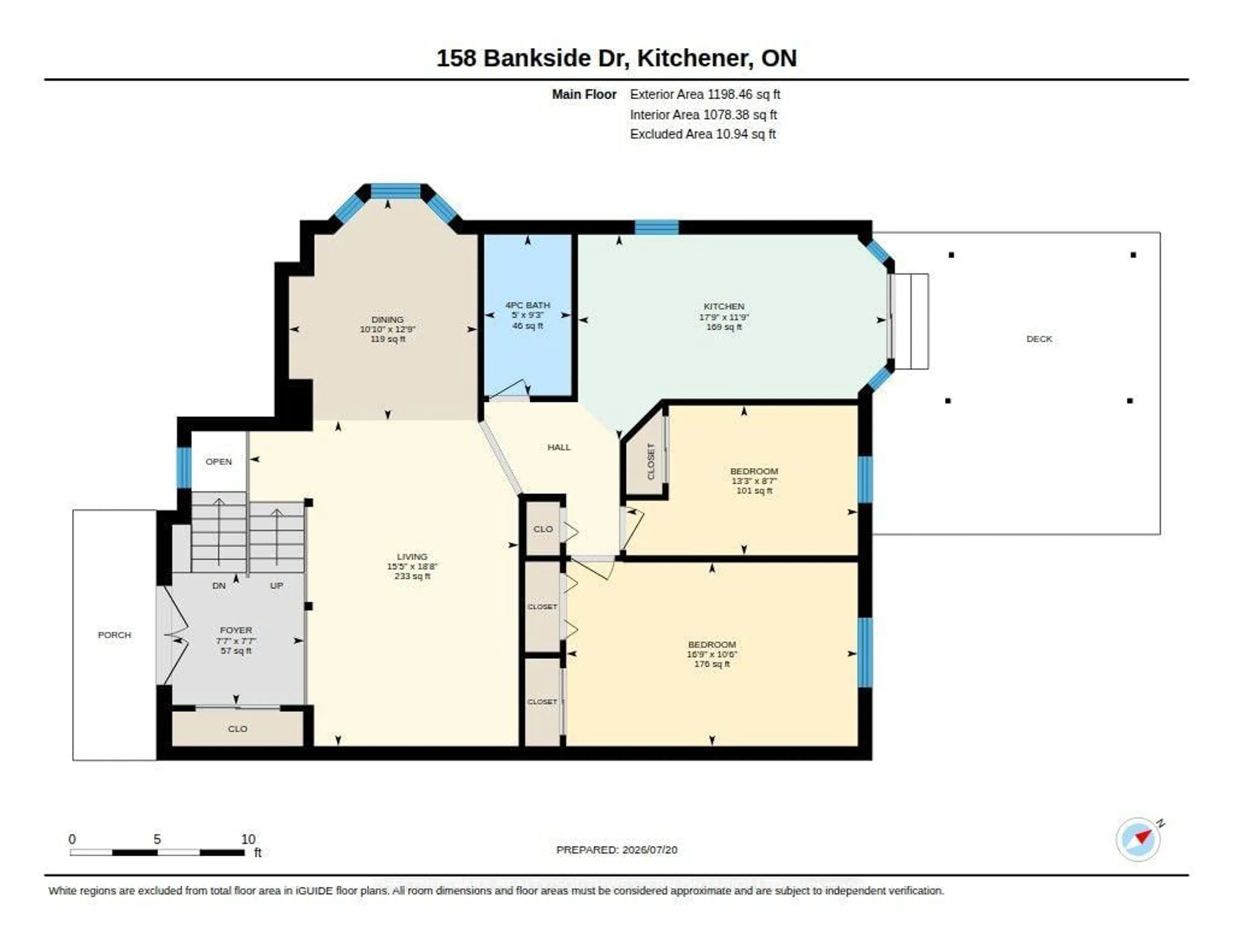 Floor plan for 158 Bankside Dr, Kitchener Ontario N2N 3E4