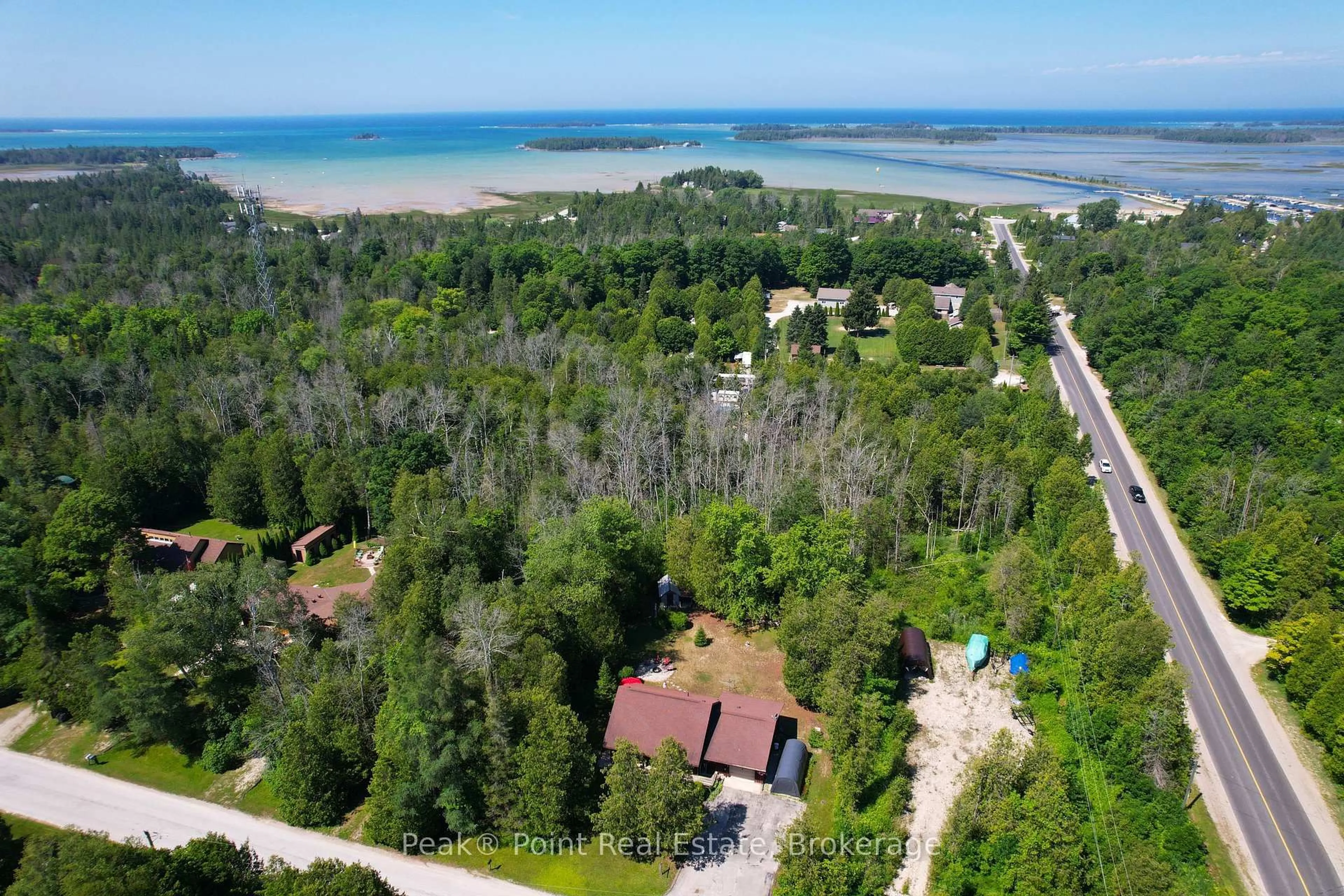 A pic from outside/outdoor area/front of a property/back of a property/a pic from drone, water/lake/river/ocean view for 6 WHITEFISH Blvd, South Bruce Peninsula Ontario N0H 2T0