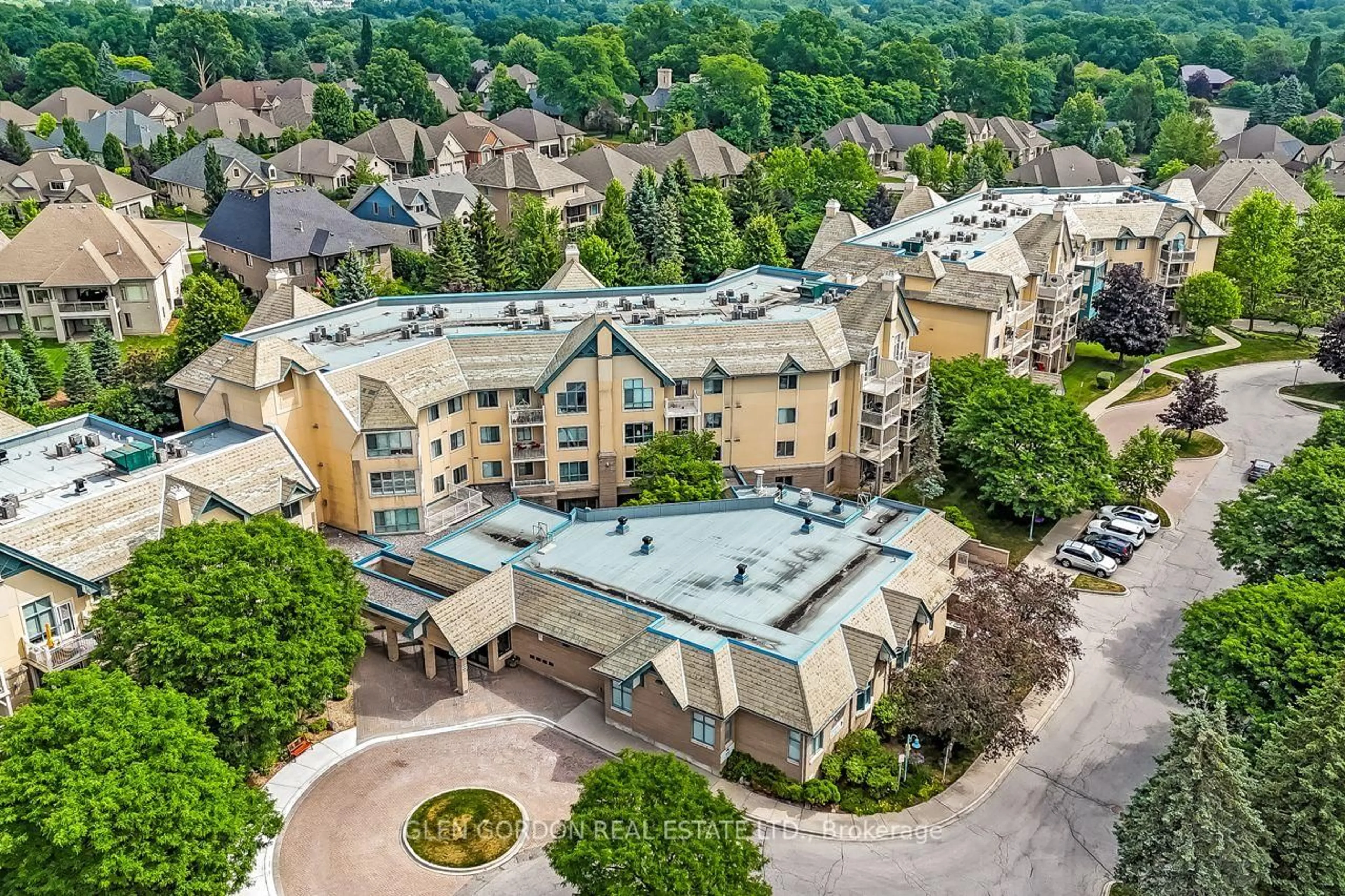 A pic from outside/outdoor area/front of a property/back of a property/a pic from drone, city buildings view from balcony for 511 Gainsborough Rd #328, London North Ontario N6G 4Z5