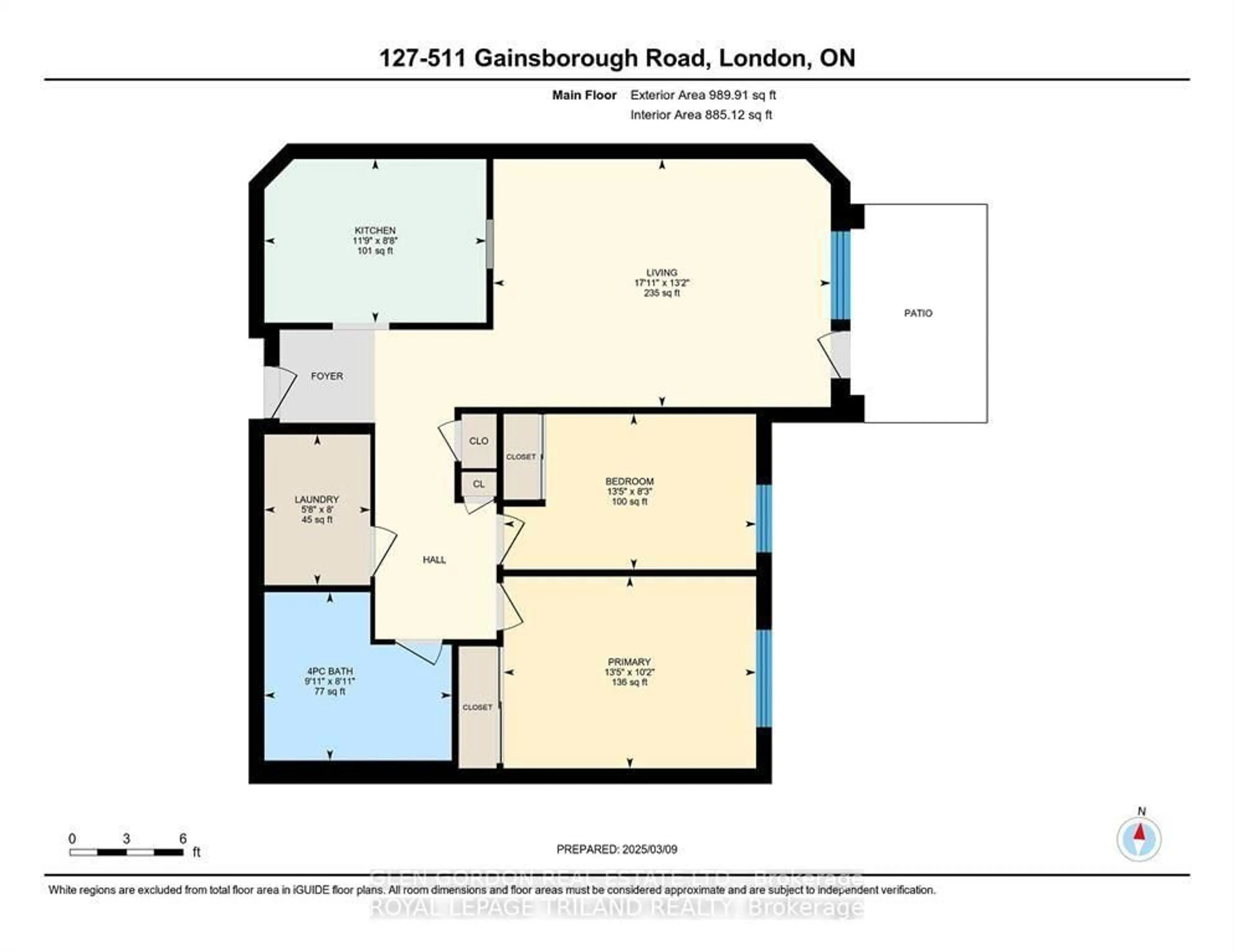 Floor plan for 511 Gainsborough Rd #328, London North Ontario N6G 4Z5
