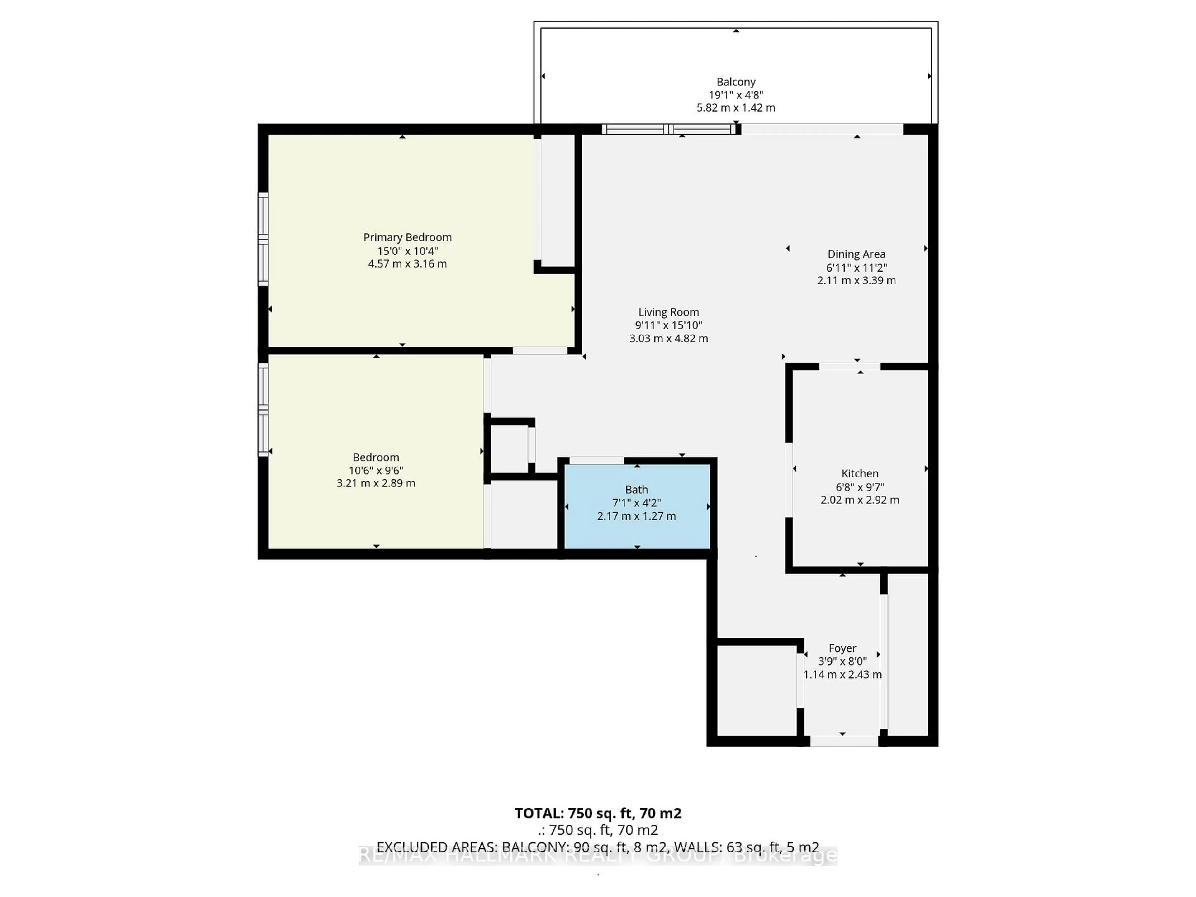 Floor plan for 158 A McArthur Ave #404, Ottawa Ontario K1L 7E7