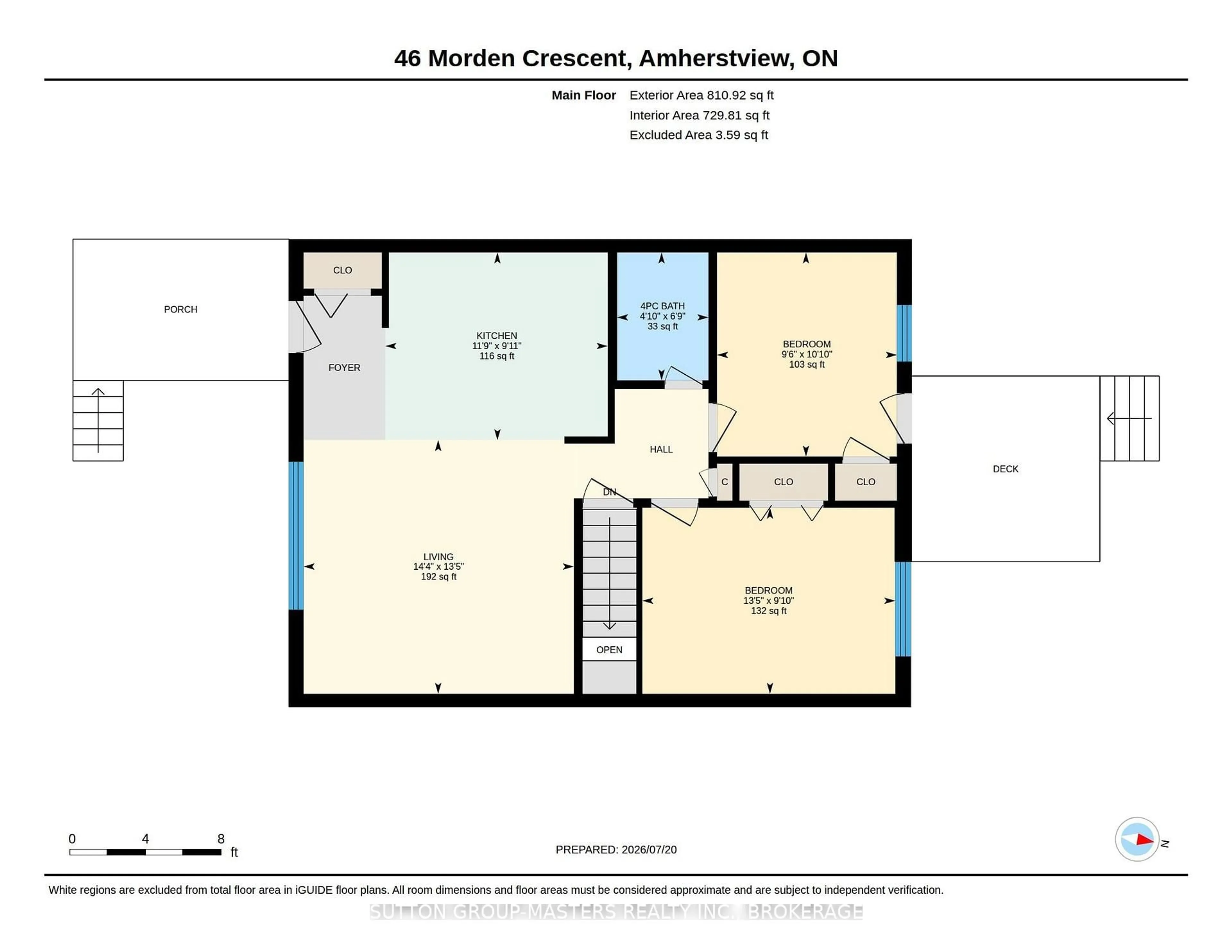 Floor plan for 46 Morden Cres, Loyalist Ontario K7N 1K2