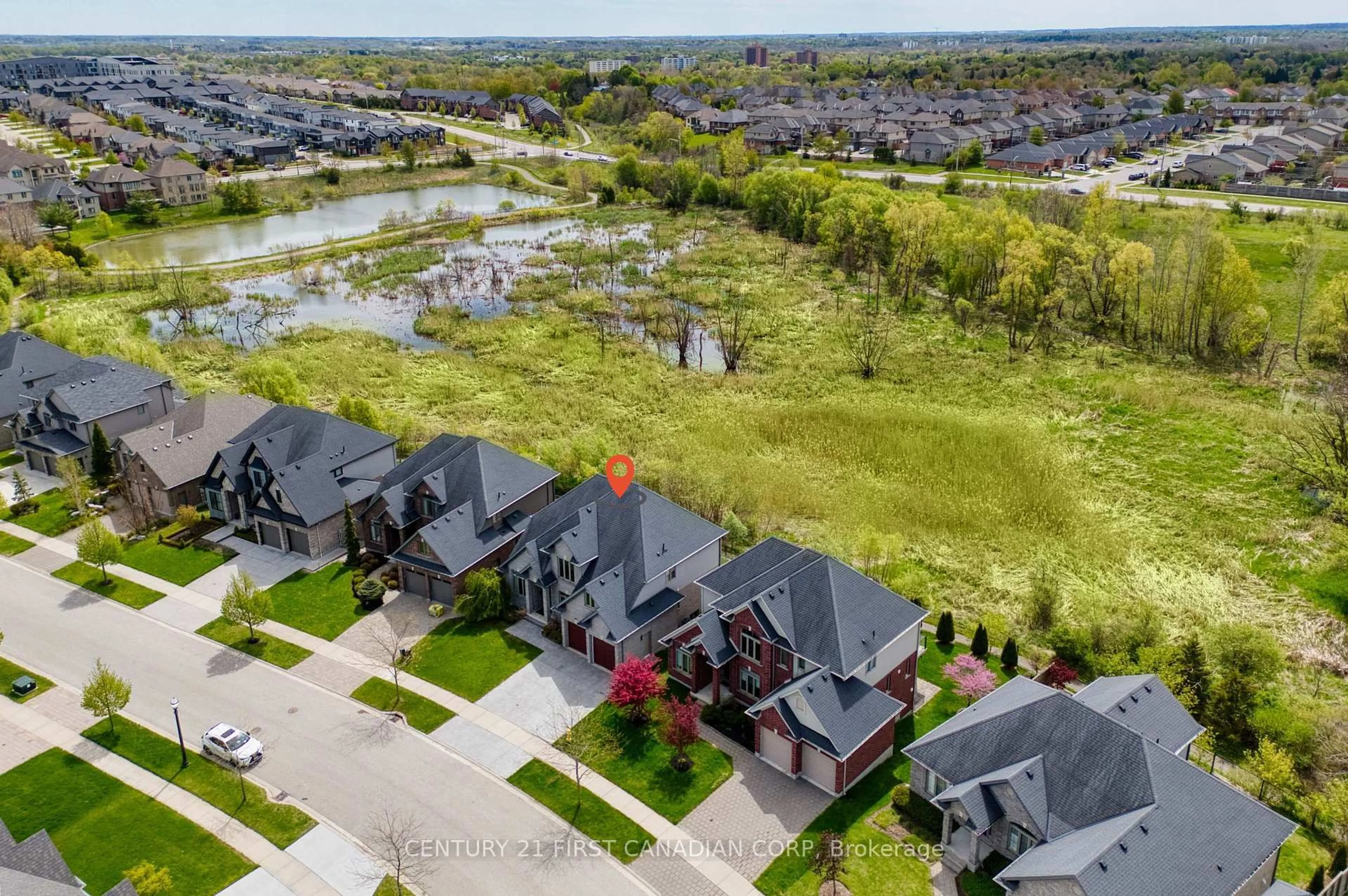 A pic from outside/outdoor area/front of a property/back of a property/a pic from drone, water/lake/river/ocean view for 569 ECLIPSE Walk, London North Ontario N5X 0J9