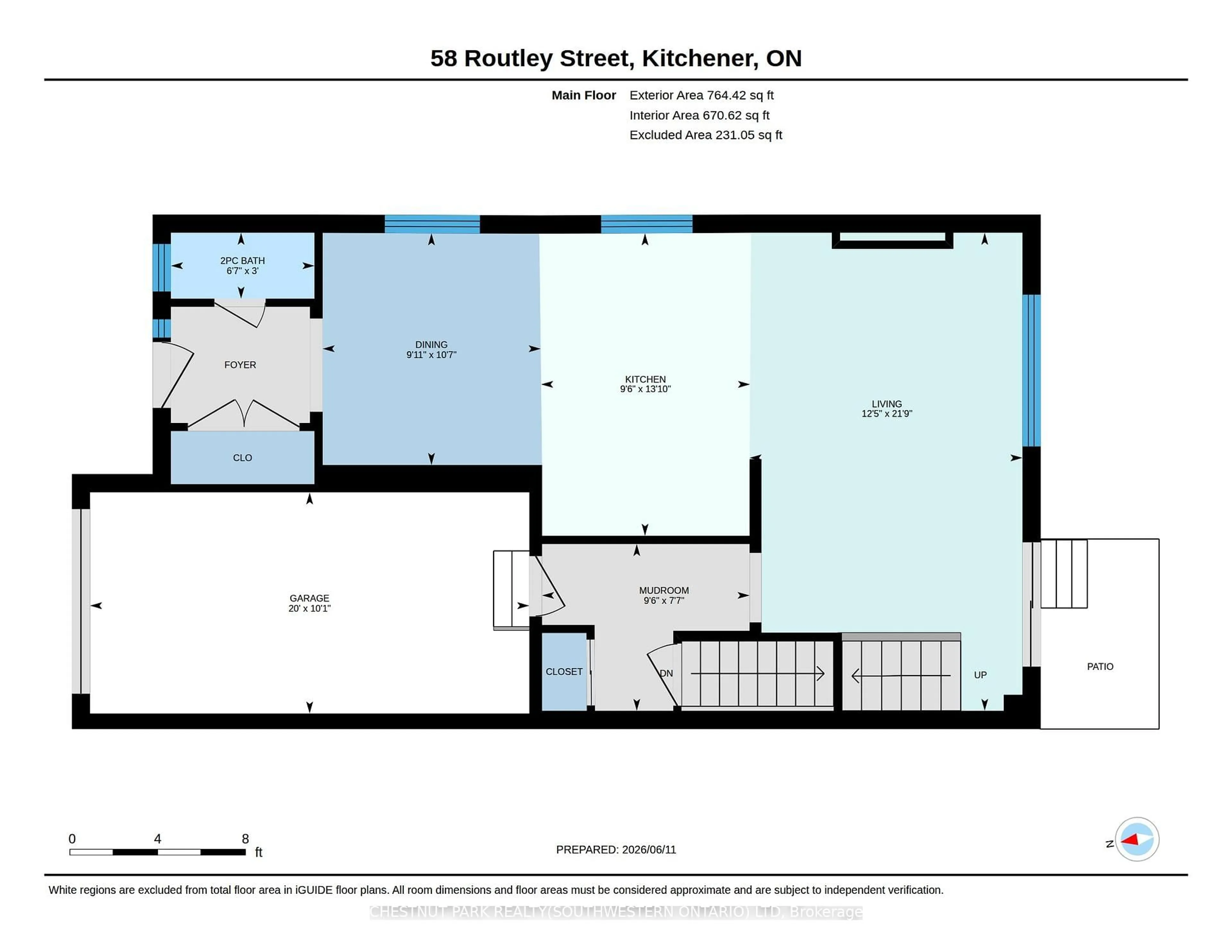 Floor plan for 58 Routley St, Kitchener Ontario N2R 0S2