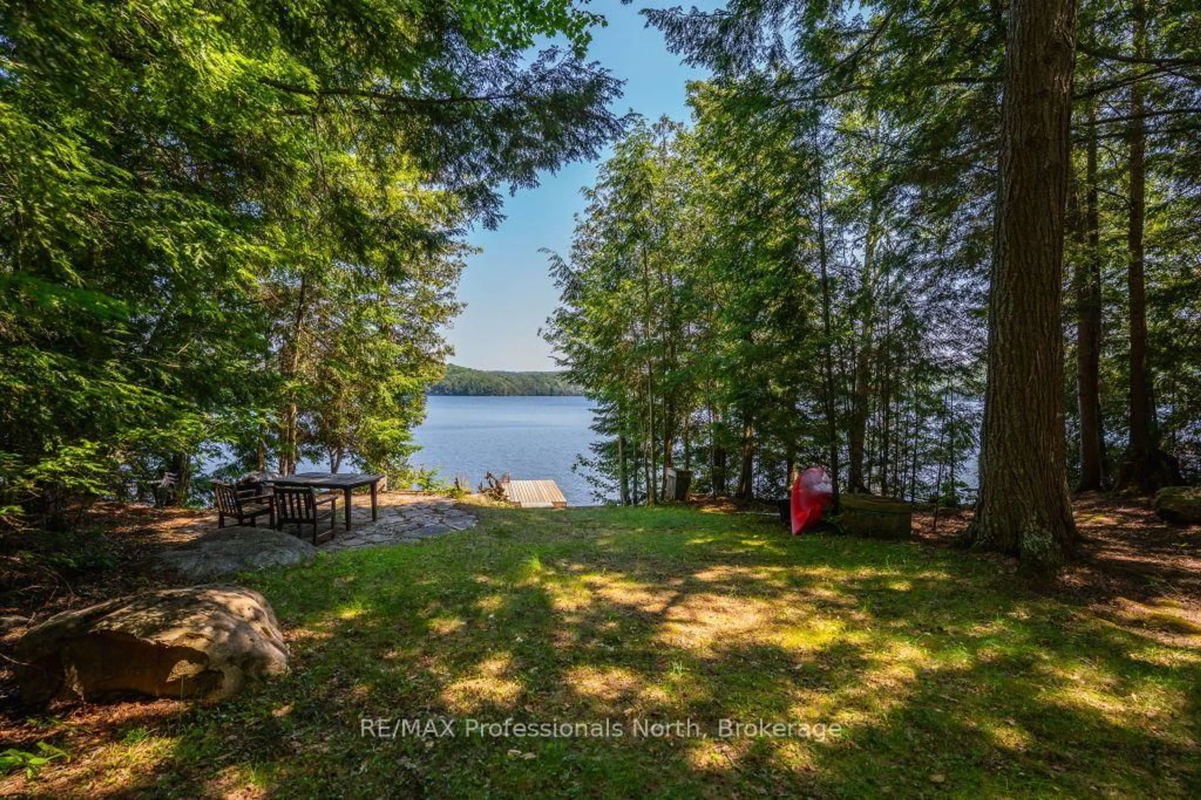 Patio, water/lake/river/ocean view for 1540 Parsons Rd, Dysart et al Ontario K0M 1S0