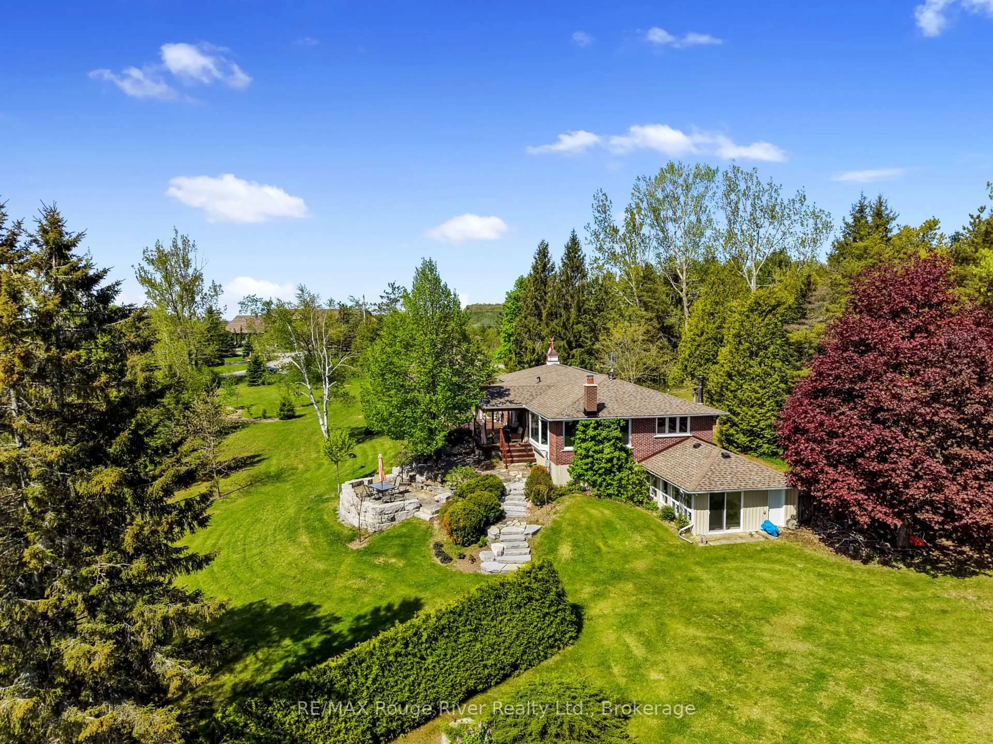 A pic from outside/outdoor area/front of a property/back of a property/a pic from drone, mountain view for 3625 Alnwick Hill Rd, Hamilton Township Ontario K0K 1C0