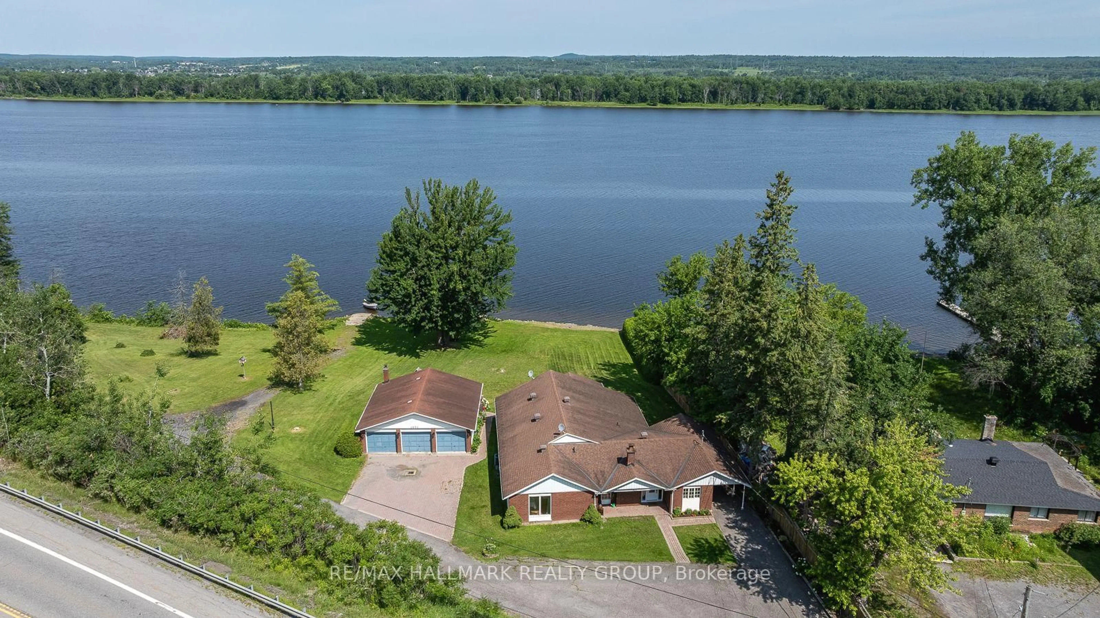A pic from outside/outdoor area/front of a property/back of a property/a pic from drone, water/lake/river/ocean view for 1651 REGIONAL RD 174 Highway, Ottawa Ontario K4C 1H5