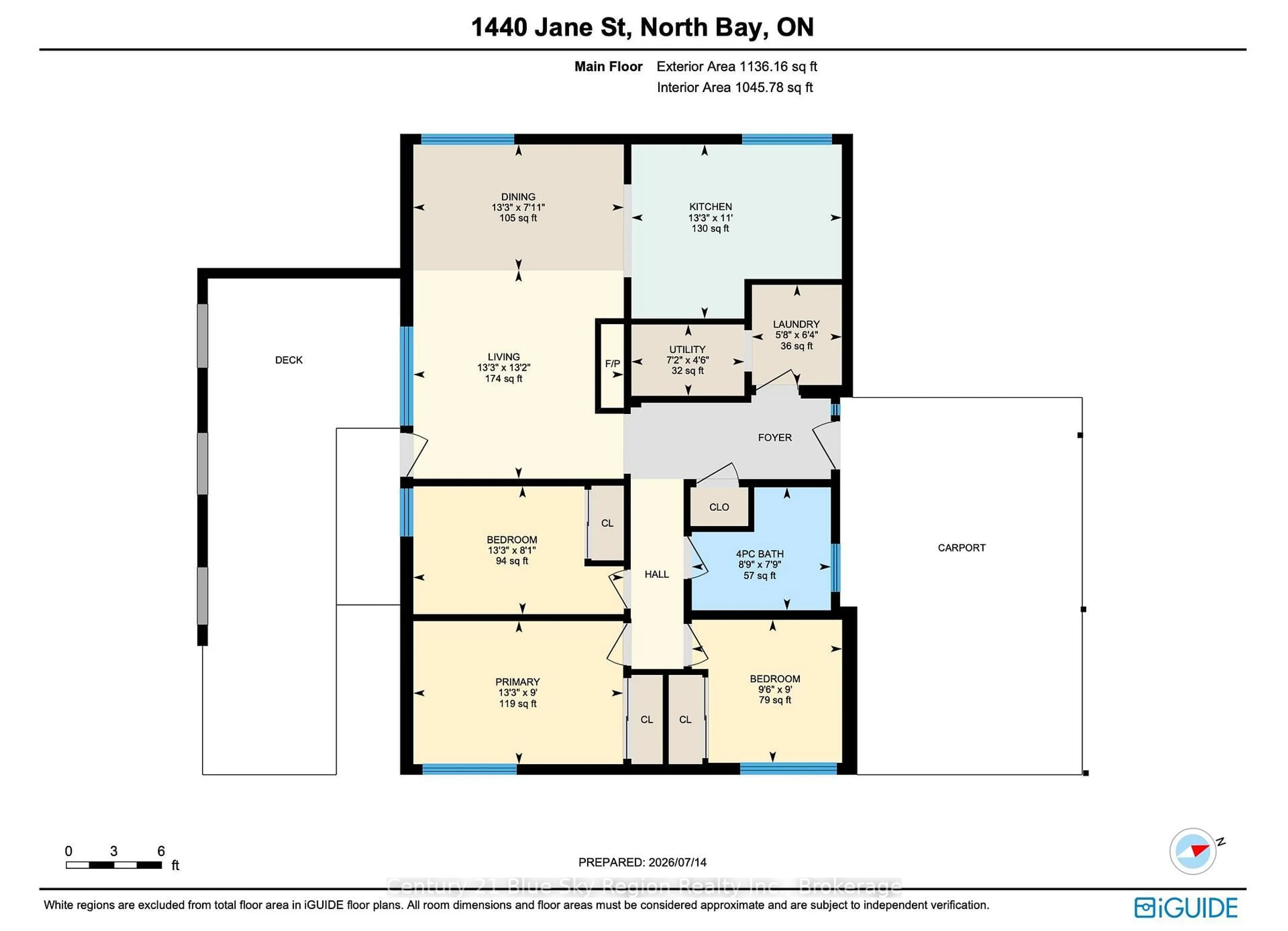 Floor plan for 1440 Jane St, North Bay Ontario P1B 3J6