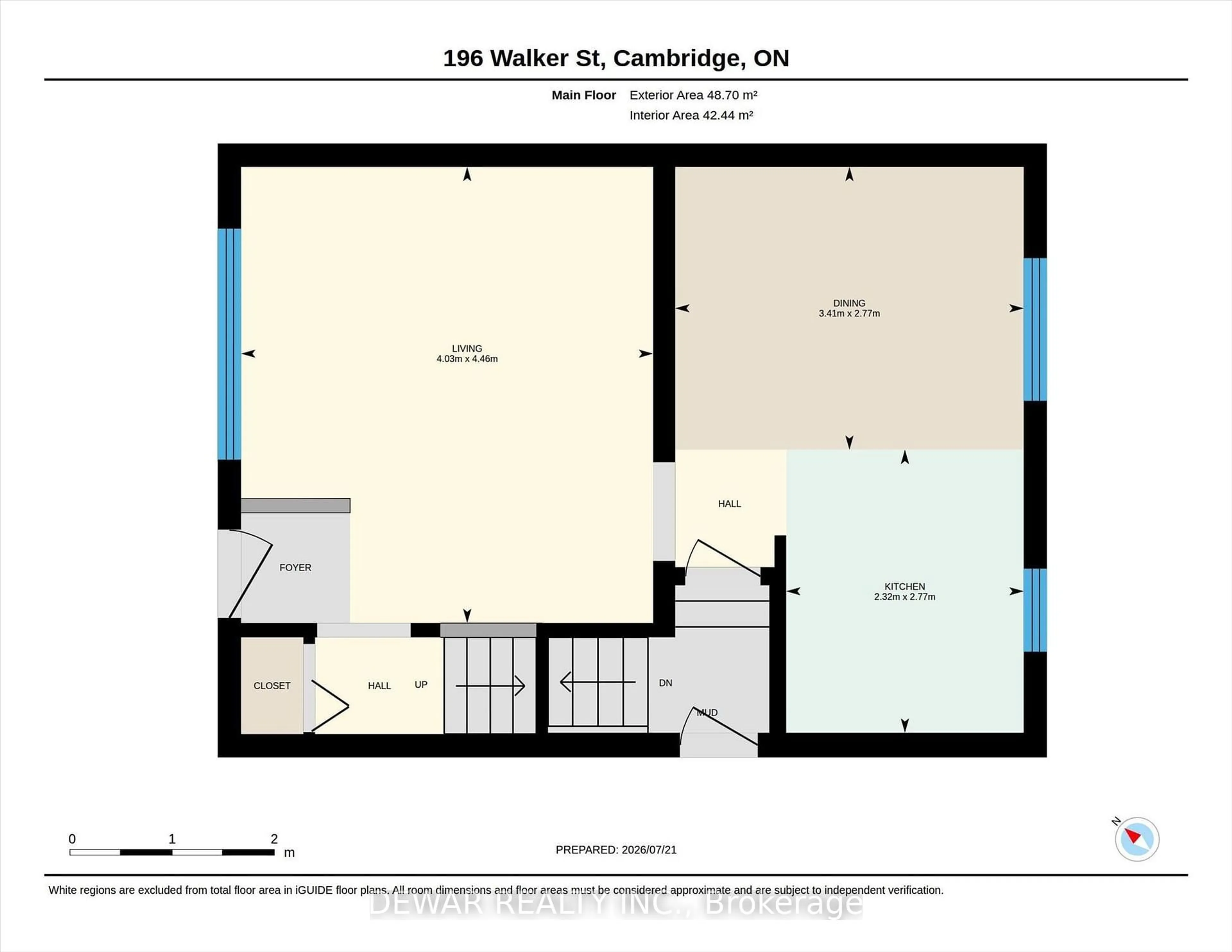 Floor plan for 196 Walker St, Cambridge Ontario N3C 2C2