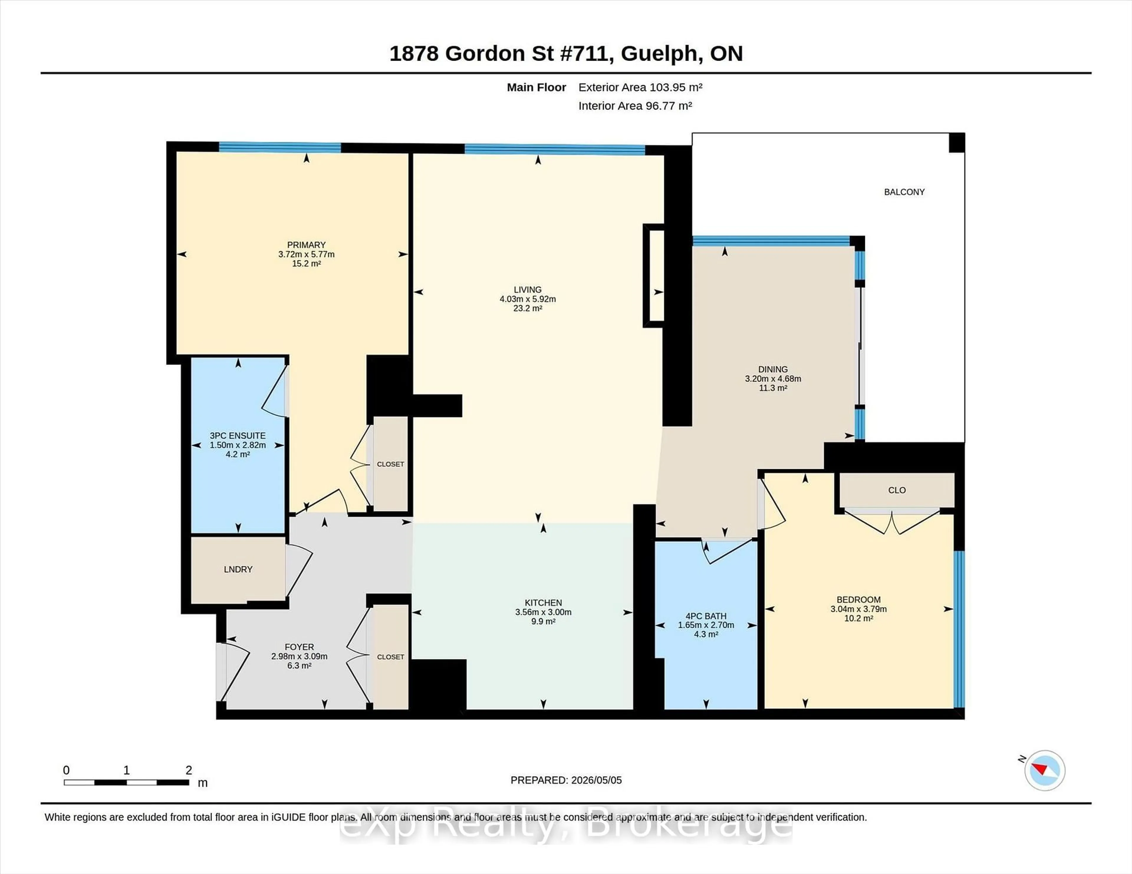 Floor plan for 1878 Gordon St #711, Guelph Ontario N1L 0P4