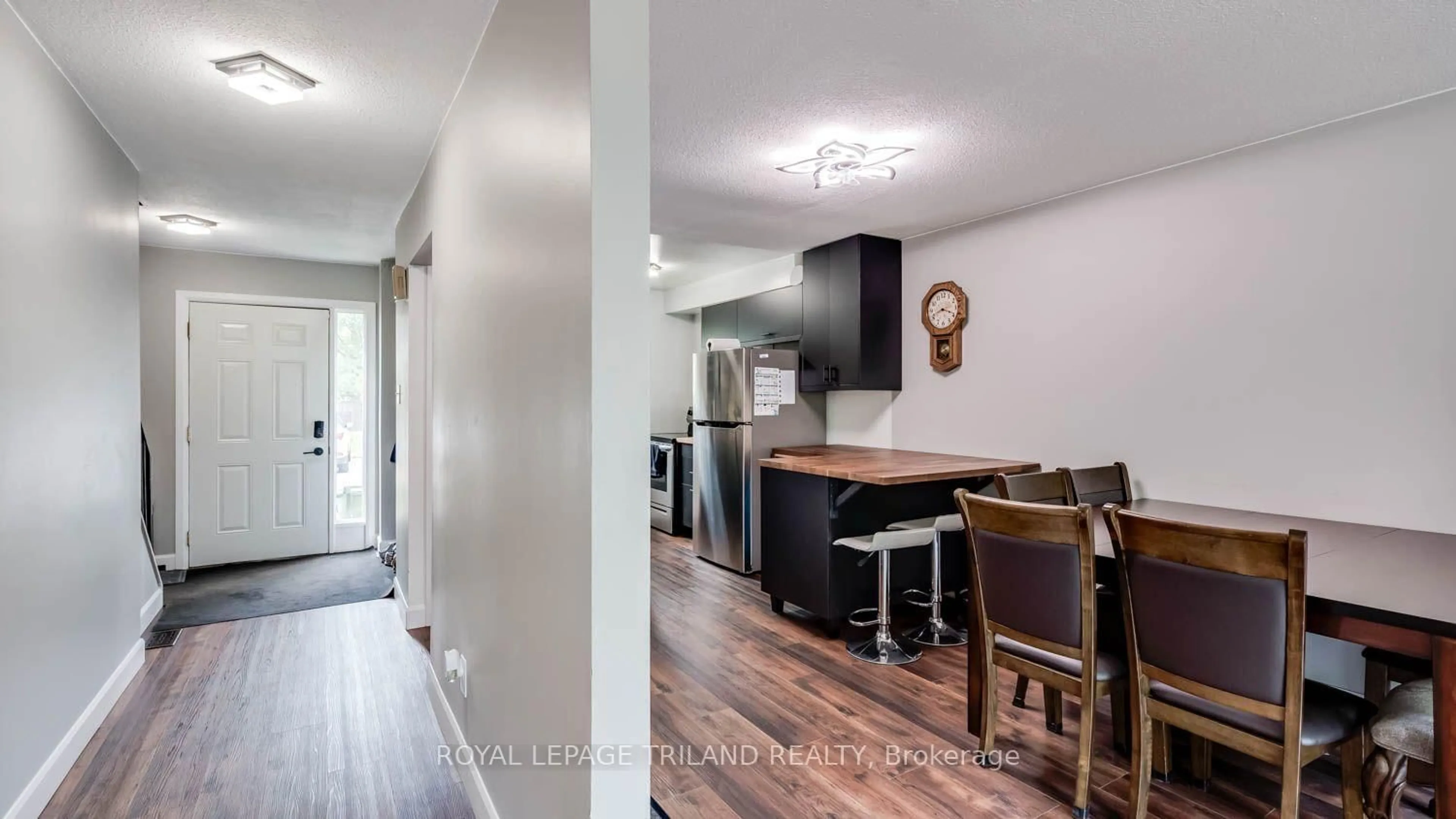 Open concept kitchen, wood/laminate floor for 1600 Culver Dr #32, London East Ontario N5V 3H5