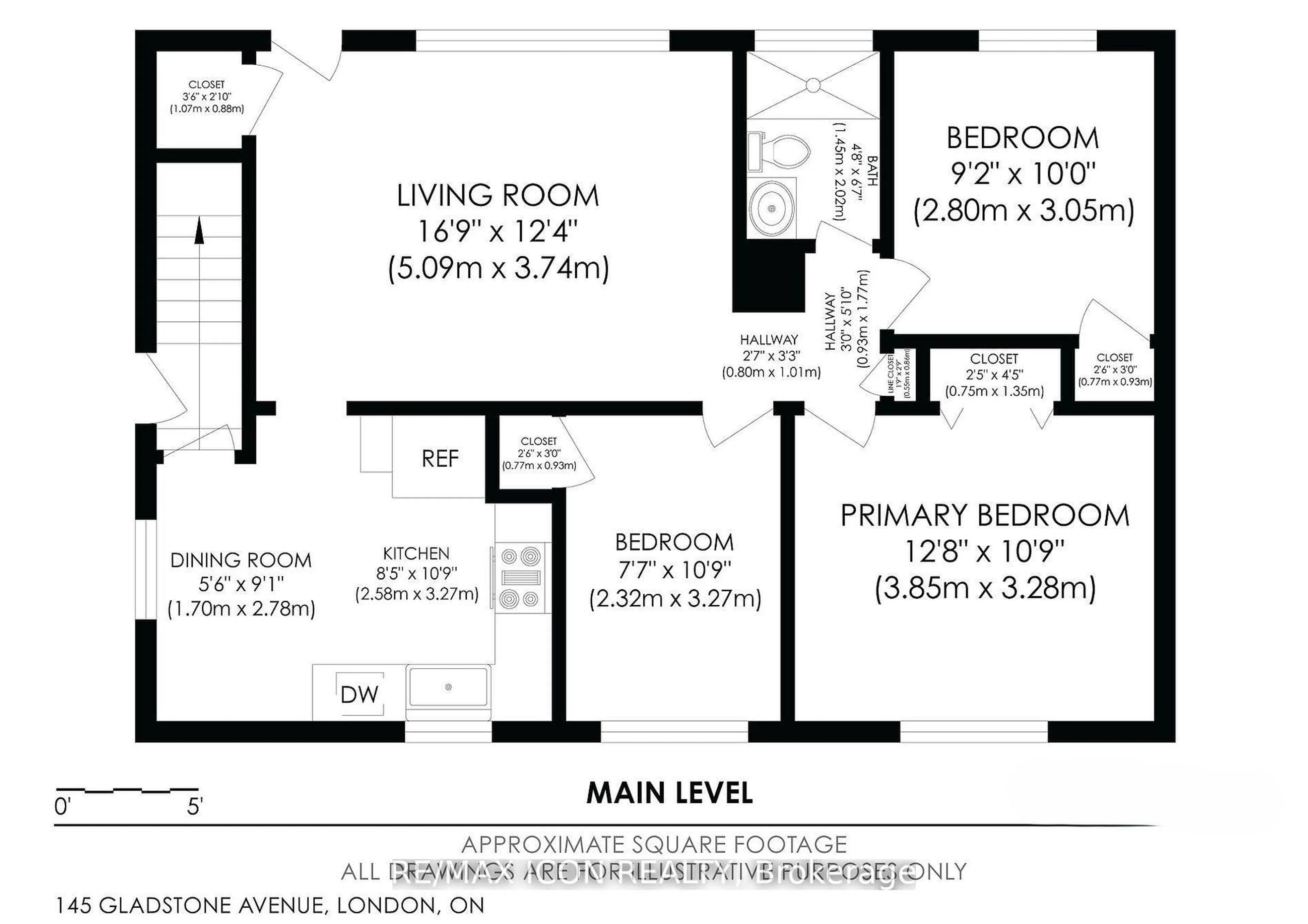 Floor plan for 145 Gladstone Ave, London South Ontario N5Z 3R7