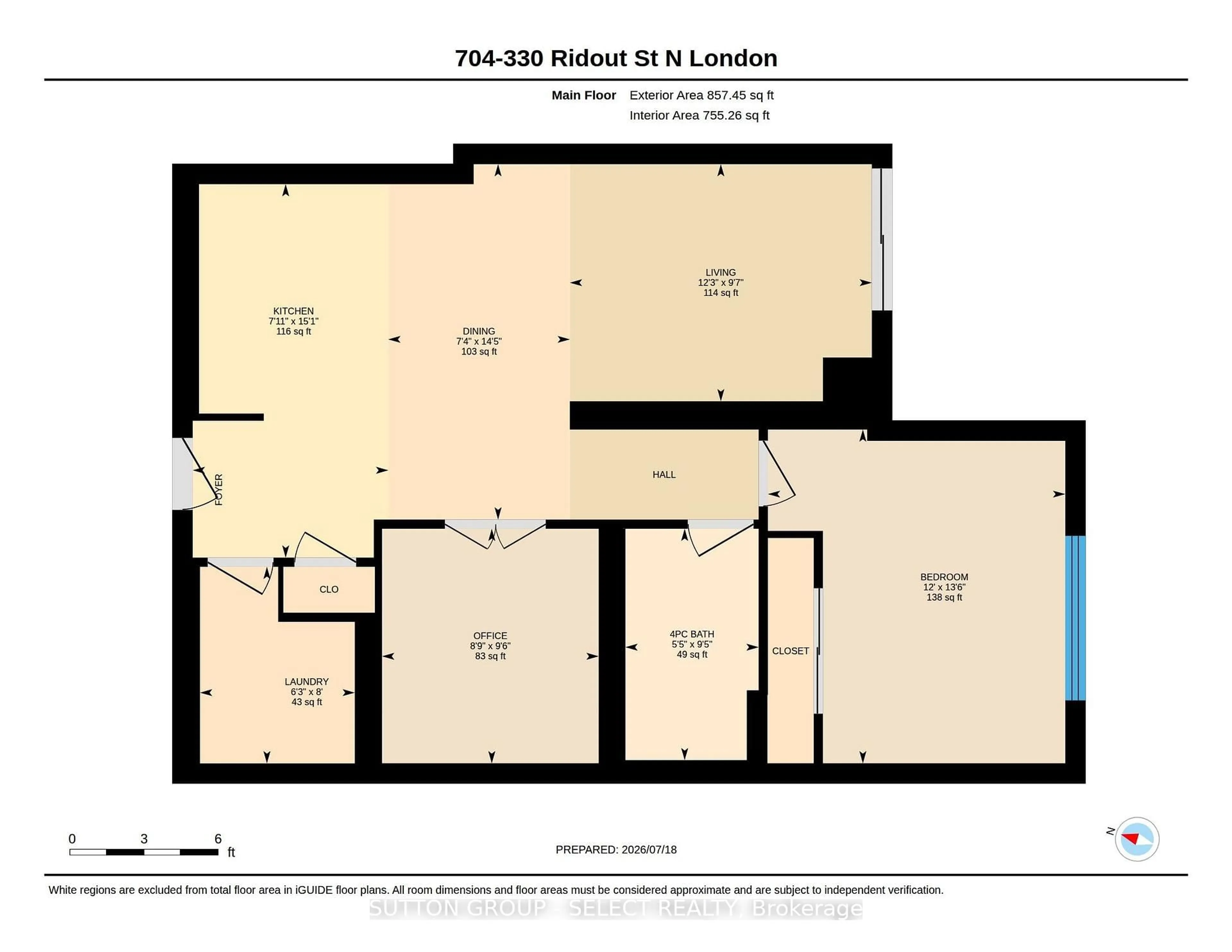 Floor plan for 330 RIDOUT St #704, London East Ontario N6A 0A7