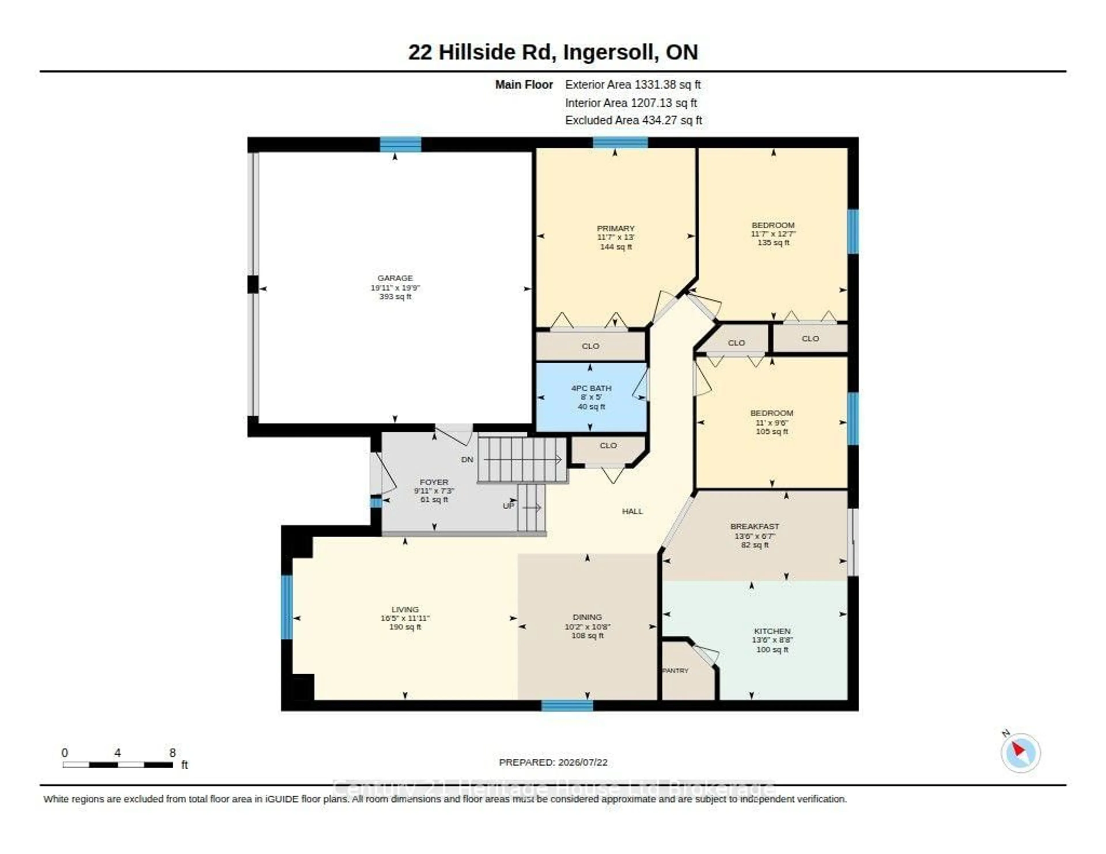 Floor plan for 22 Hillside Rd, Ingersoll Ontario N5C 4B5