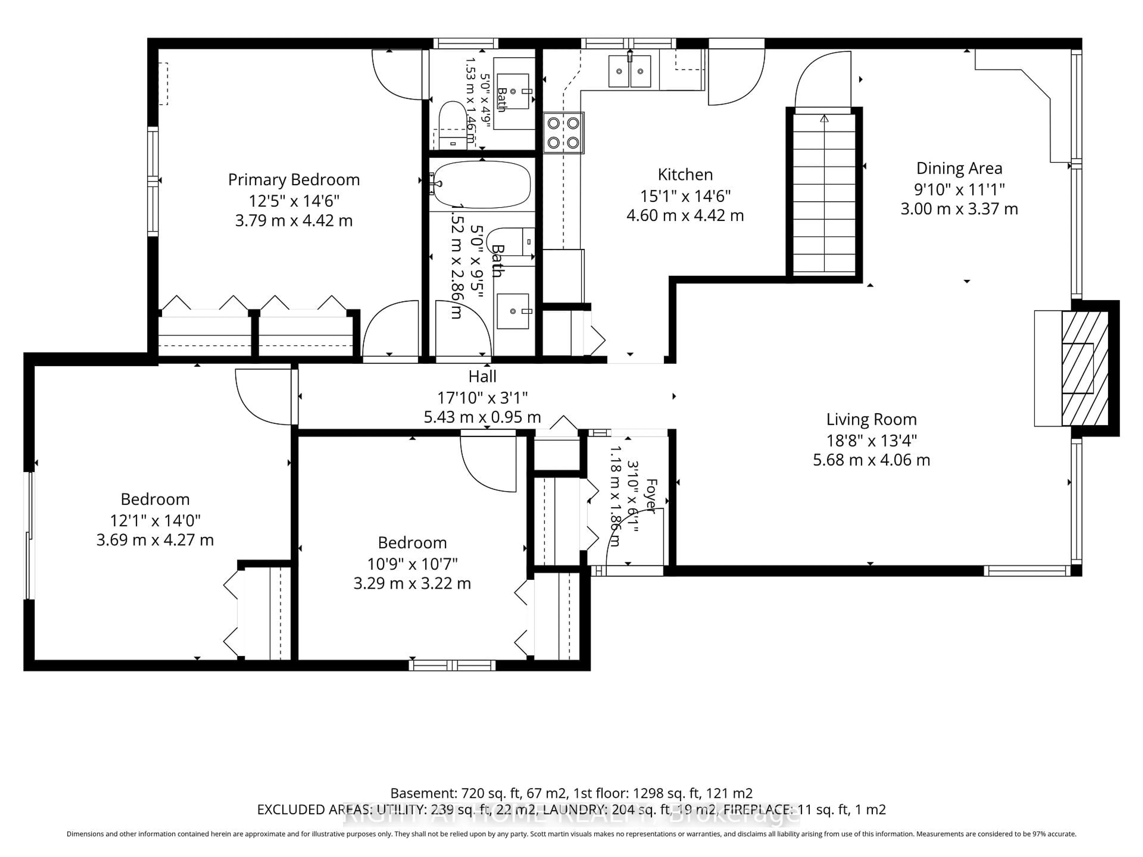 Floor plan for 1272 Collins Ave, Ottawa Ontario K1V 6C8