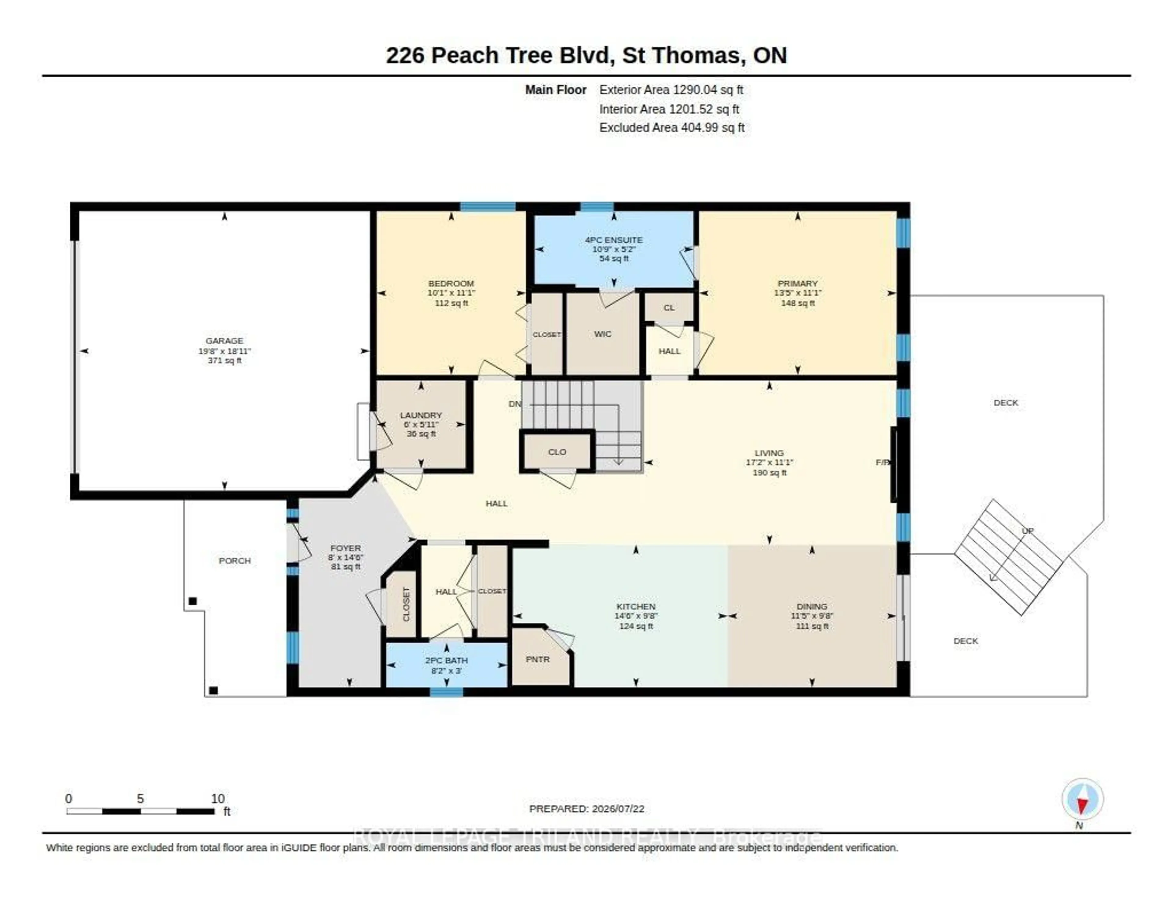 Floor plan for 226 Peach Tree Blvd, St. Thomas Ontario N5R 0H3