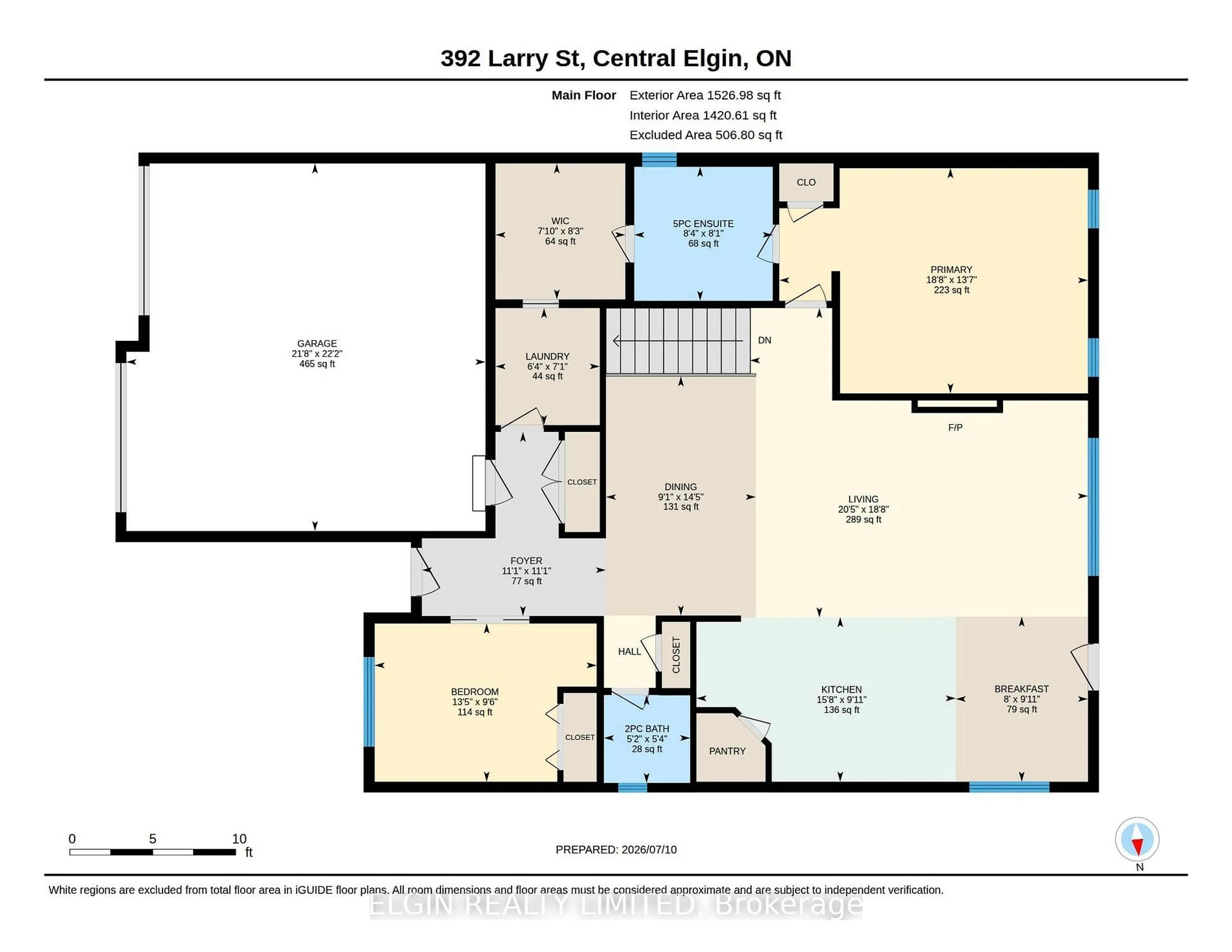 Floor plan for 392 Larry St, Central Elgin Ontario N5L 0A6