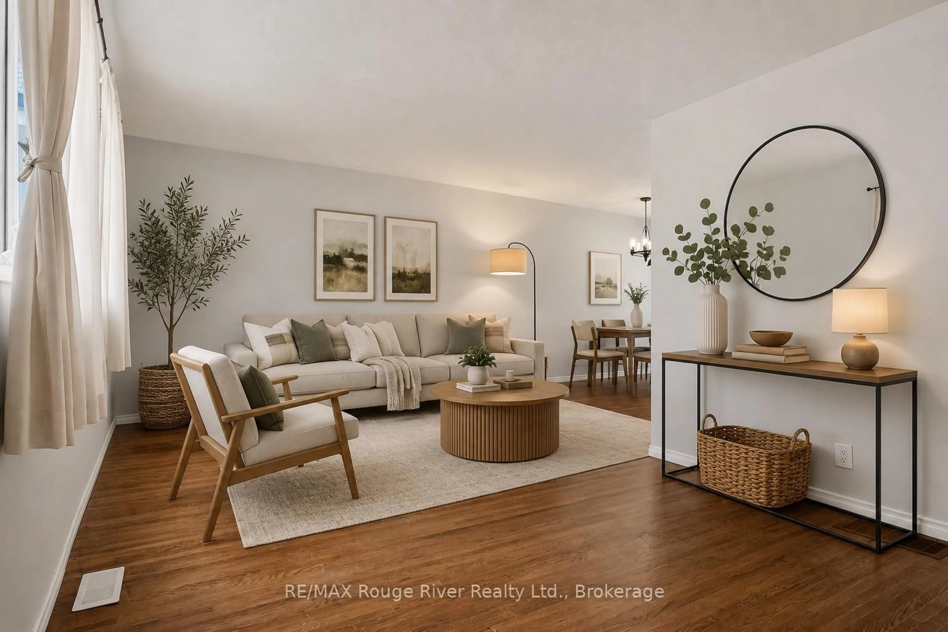 Living room with furniture, wood/laminate floor for 137 Furnace St #8, Cobourg Ontario K9A 2E5