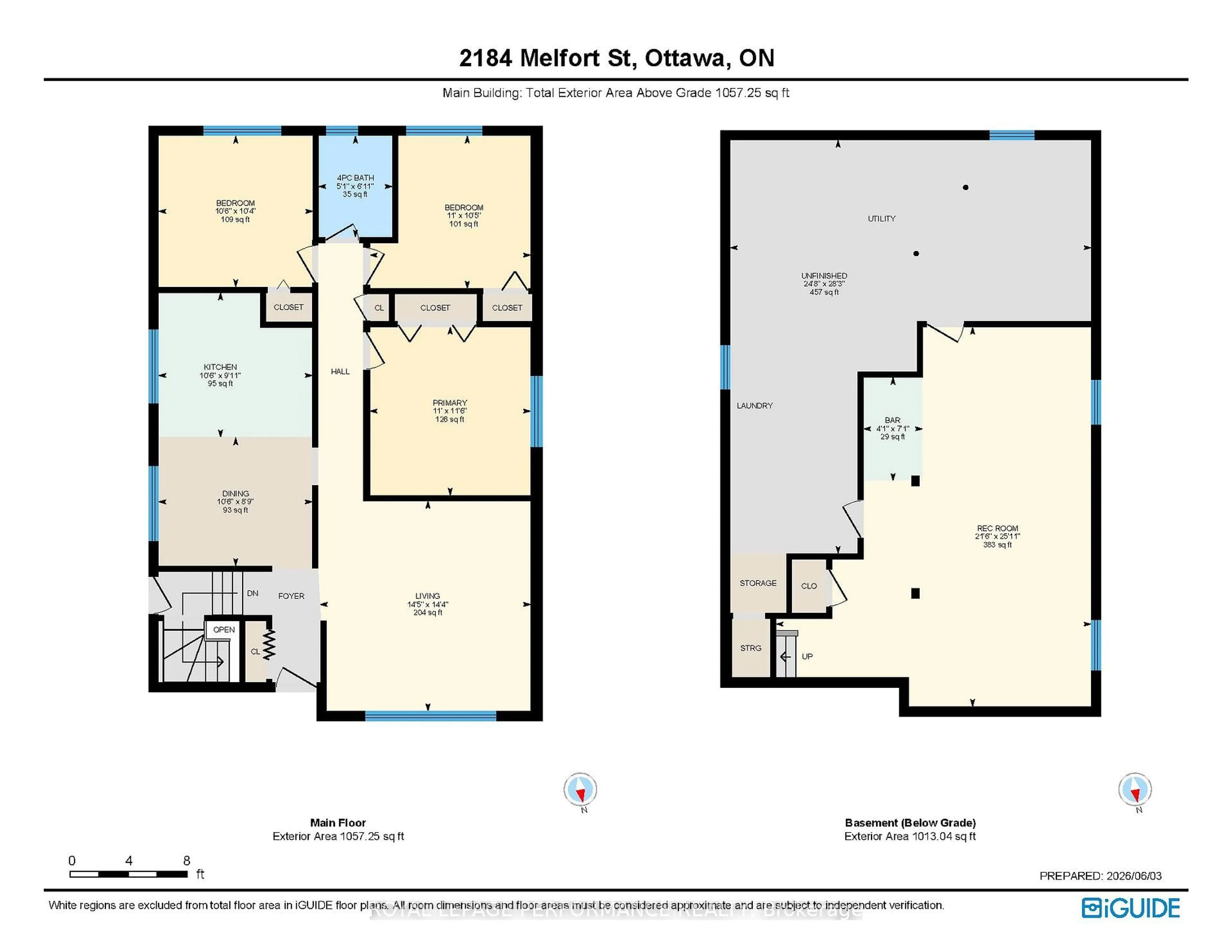 Floor plan for 2184 Melfort St, Ottawa Ontario K1G 1H7