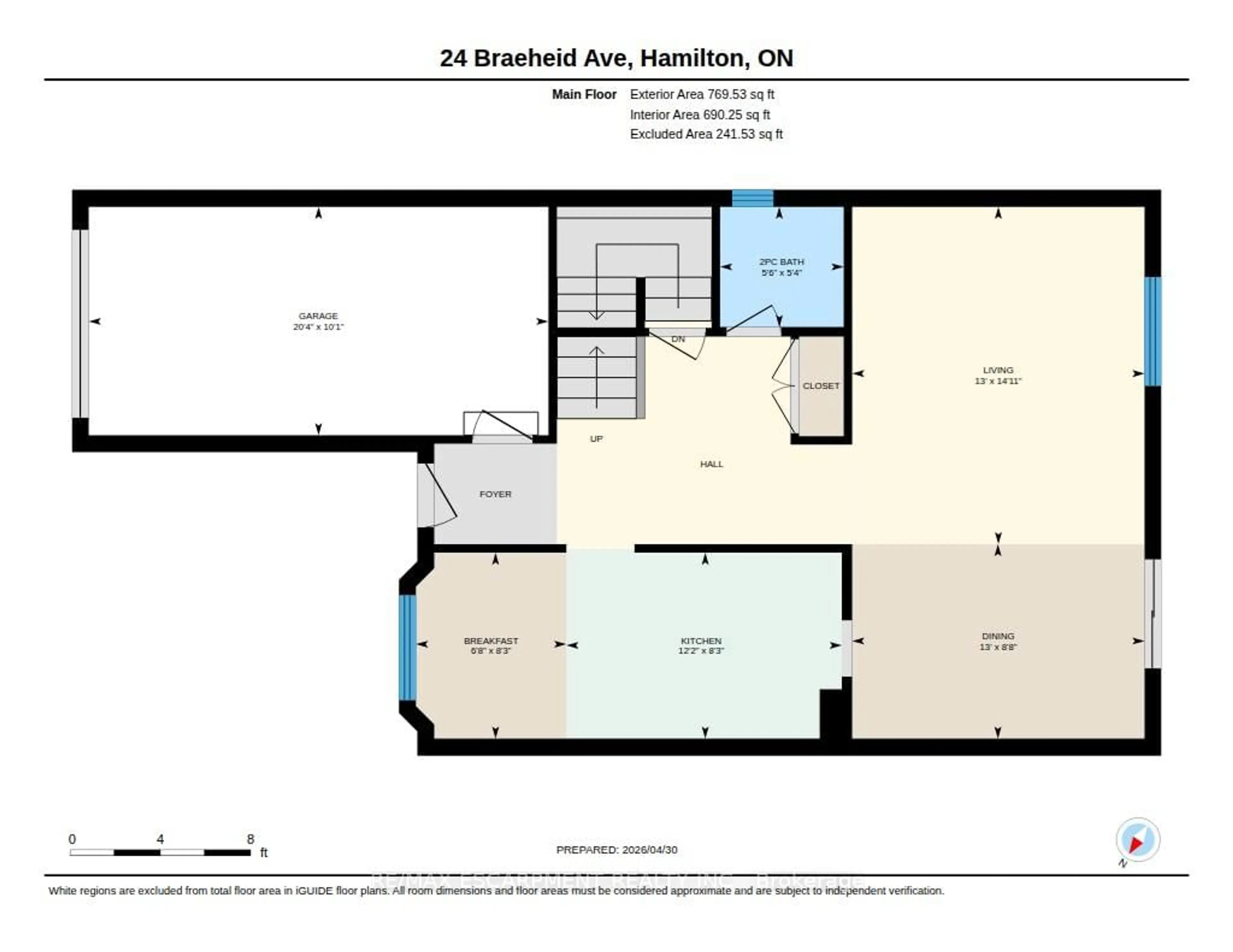 Floor plan for 24 Braeheid Ave, Hamilton Ontario L8B 0C5