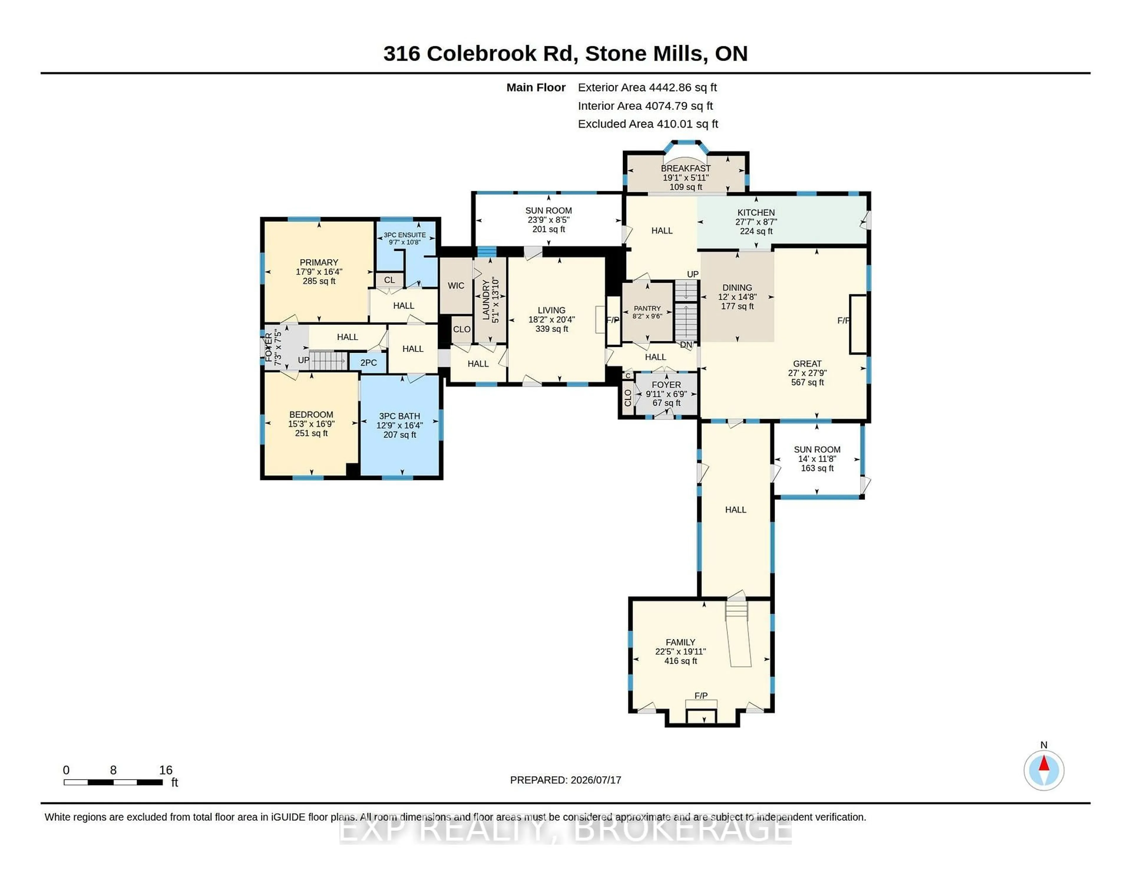 Floor plan for 316 & 310 COLEBROOK Rd, Yarker Ontario K0K 3N0