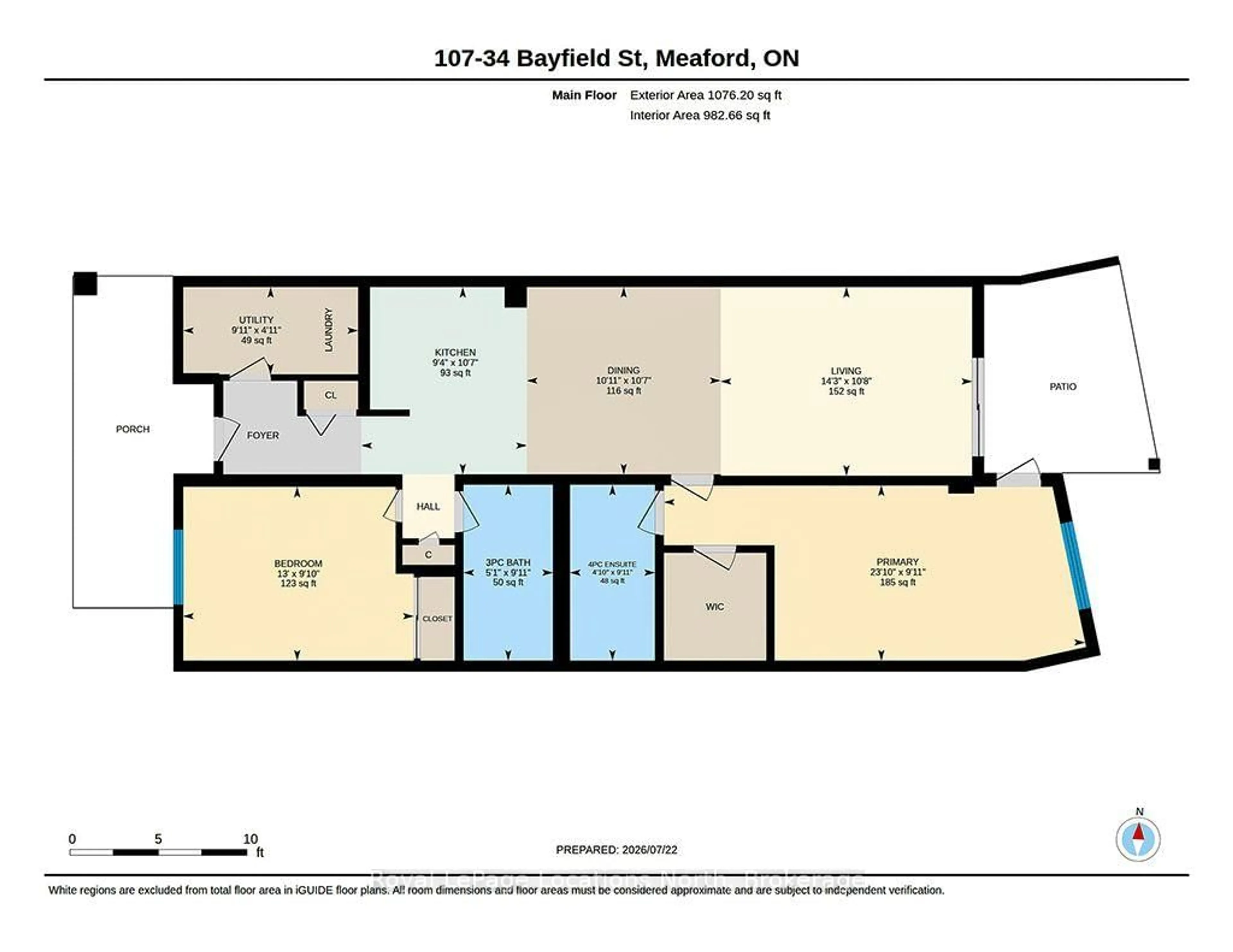Floor plan for 34 Bayfield St #107, Meaford Ontario N4L 1Y2
