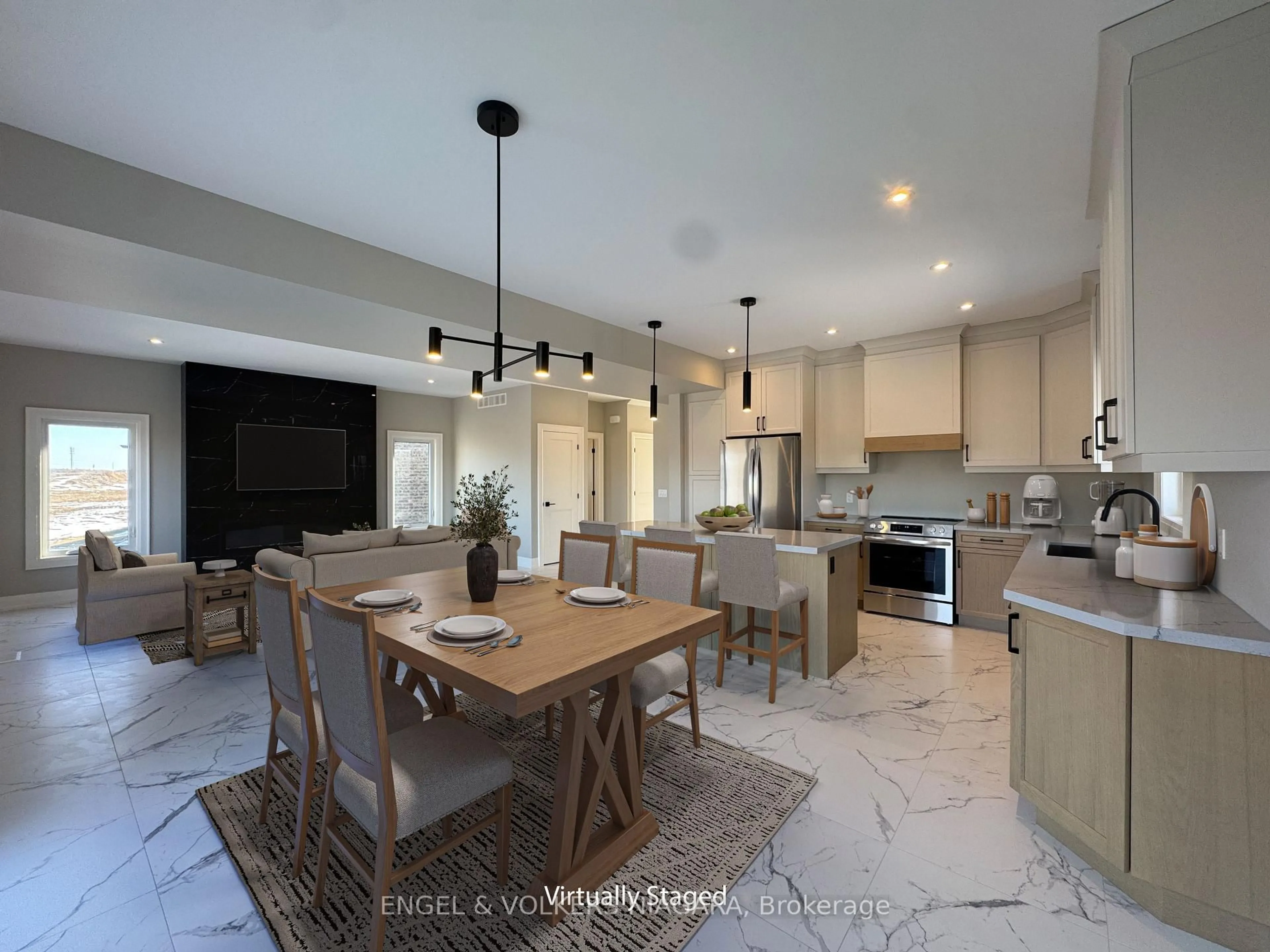 Open concept kitchen, ceramic/tile floor for 25 Elvira Way, Thorold Ontario L2V 0M7