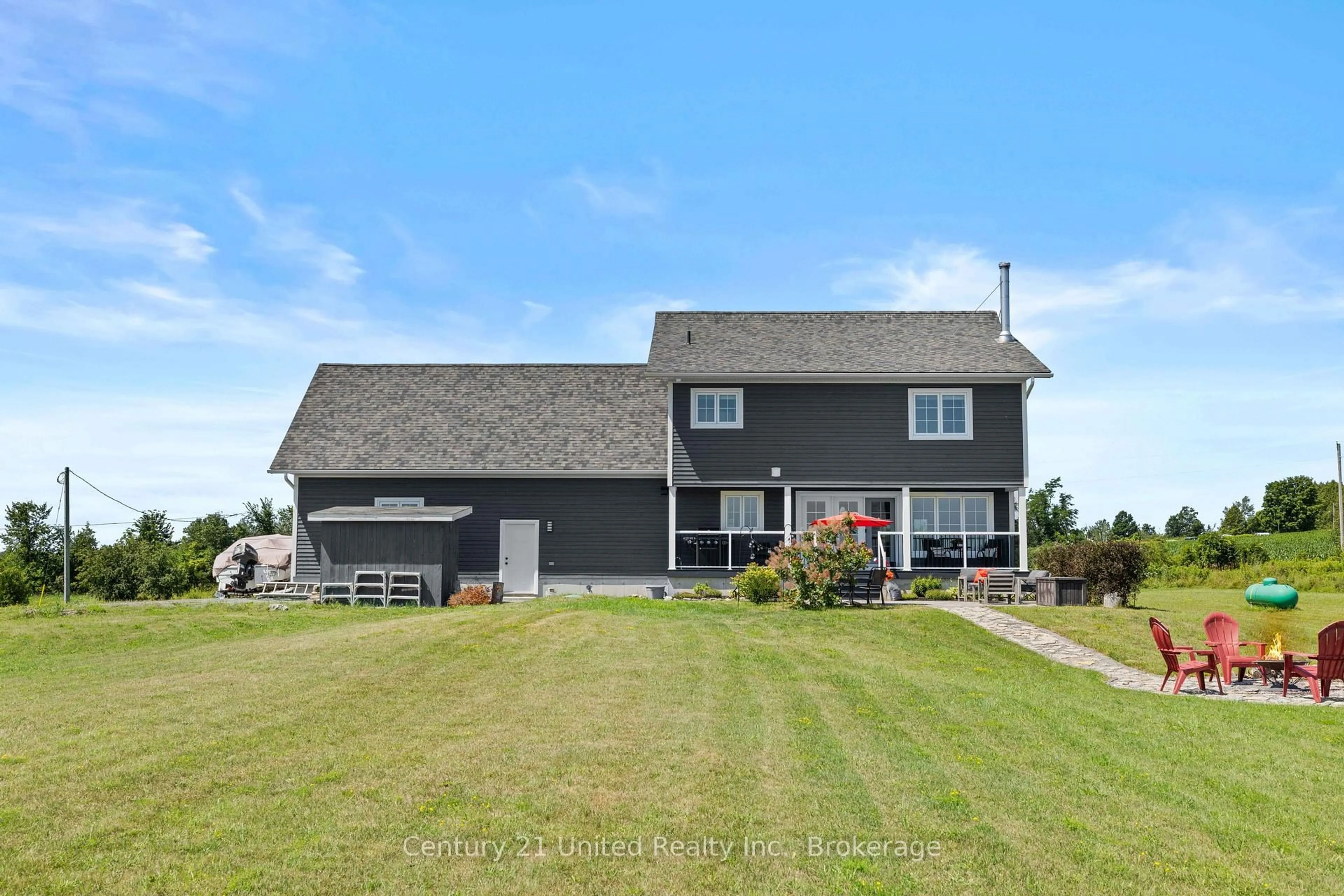 A pic from outside/outdoor area/front of a property/back of a property/a pic from drone, water/lake/river/ocean view for 947 Payne Line, Douro-Dummer Ontario K0L 3A0