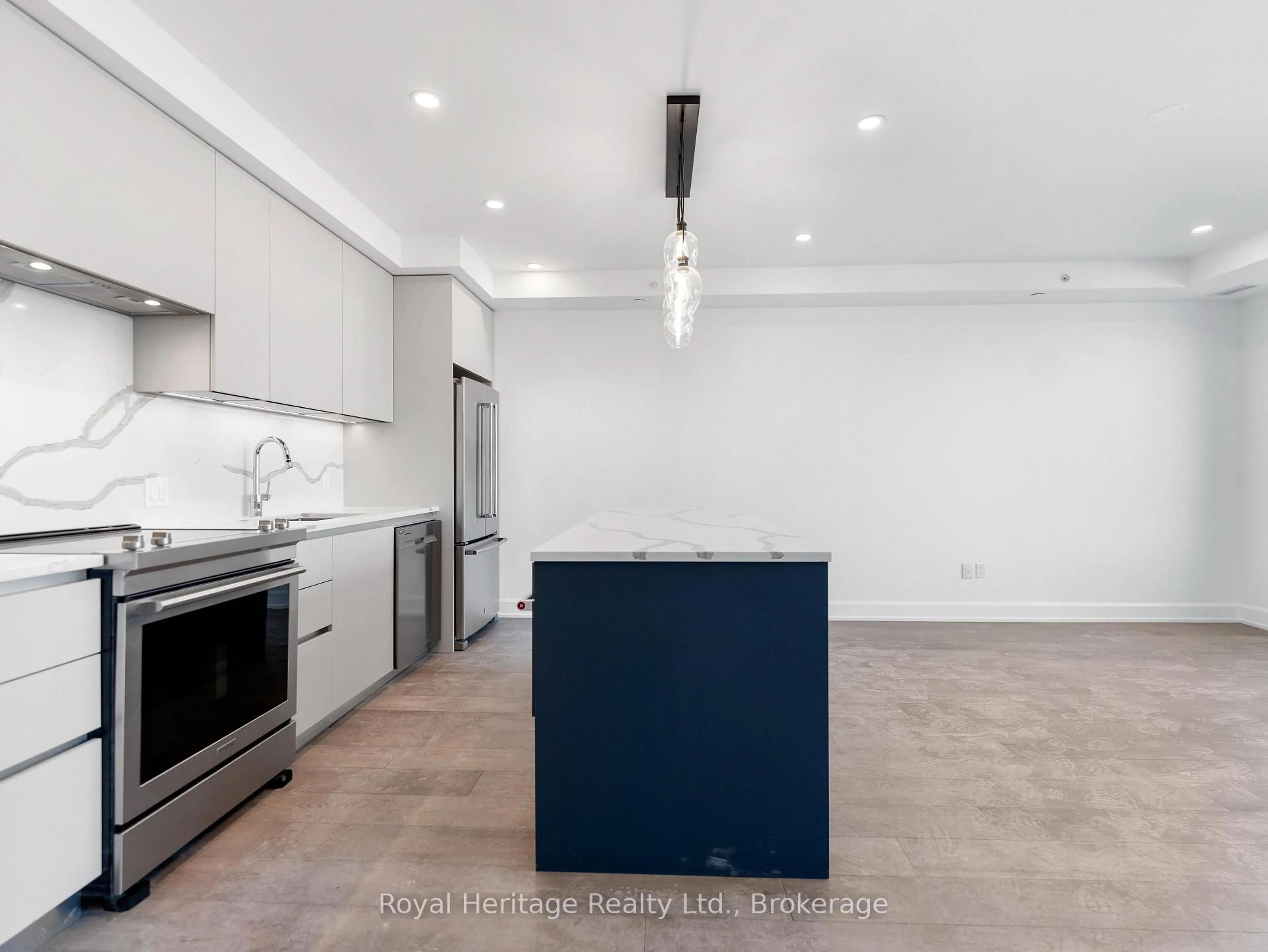 Open concept kitchen, ceramic/tile floor for 195 Hunter St #407, Peterborough Ontario K9H 0K6