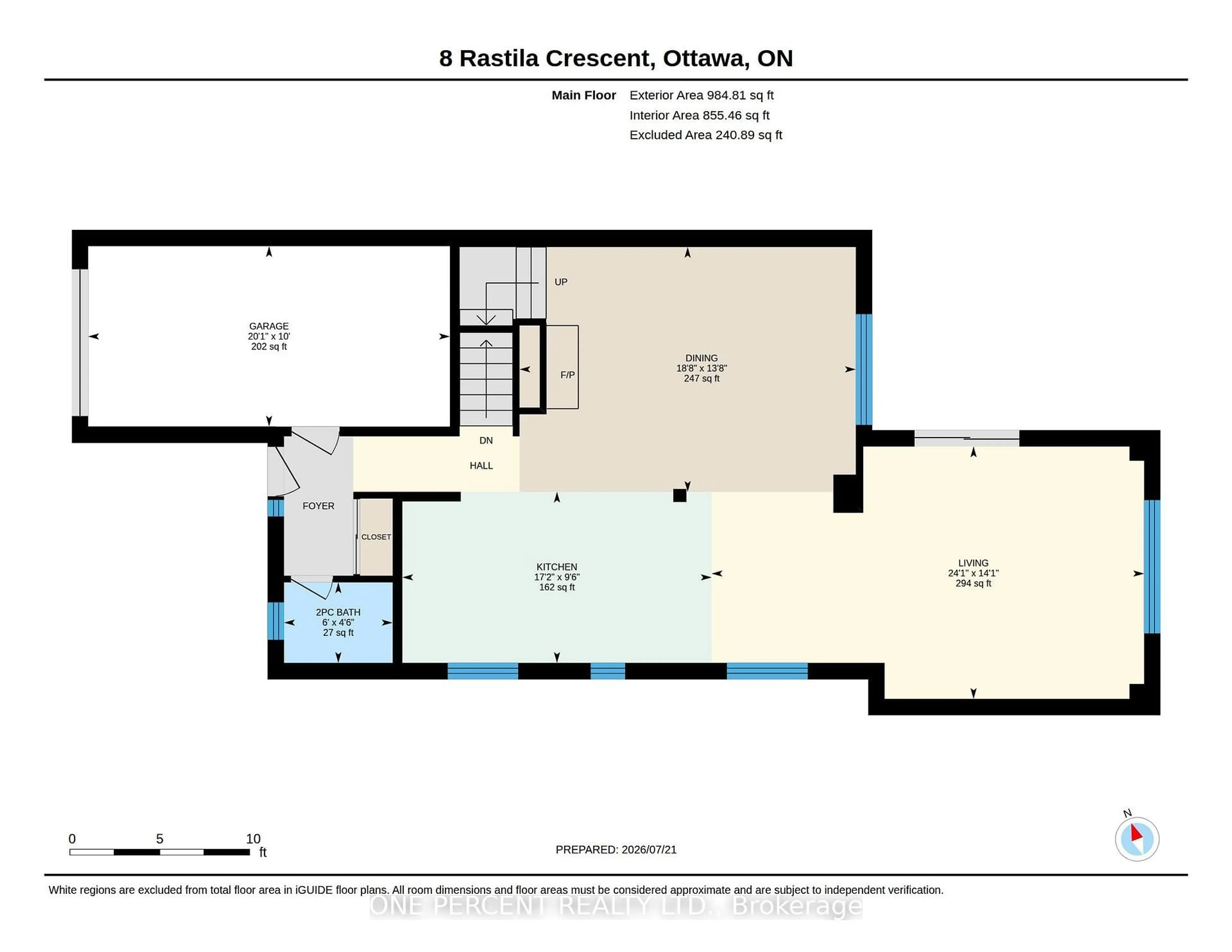 Floor plan for 8 Rastila Cres, Ottawa Ontario K1T 2C6
