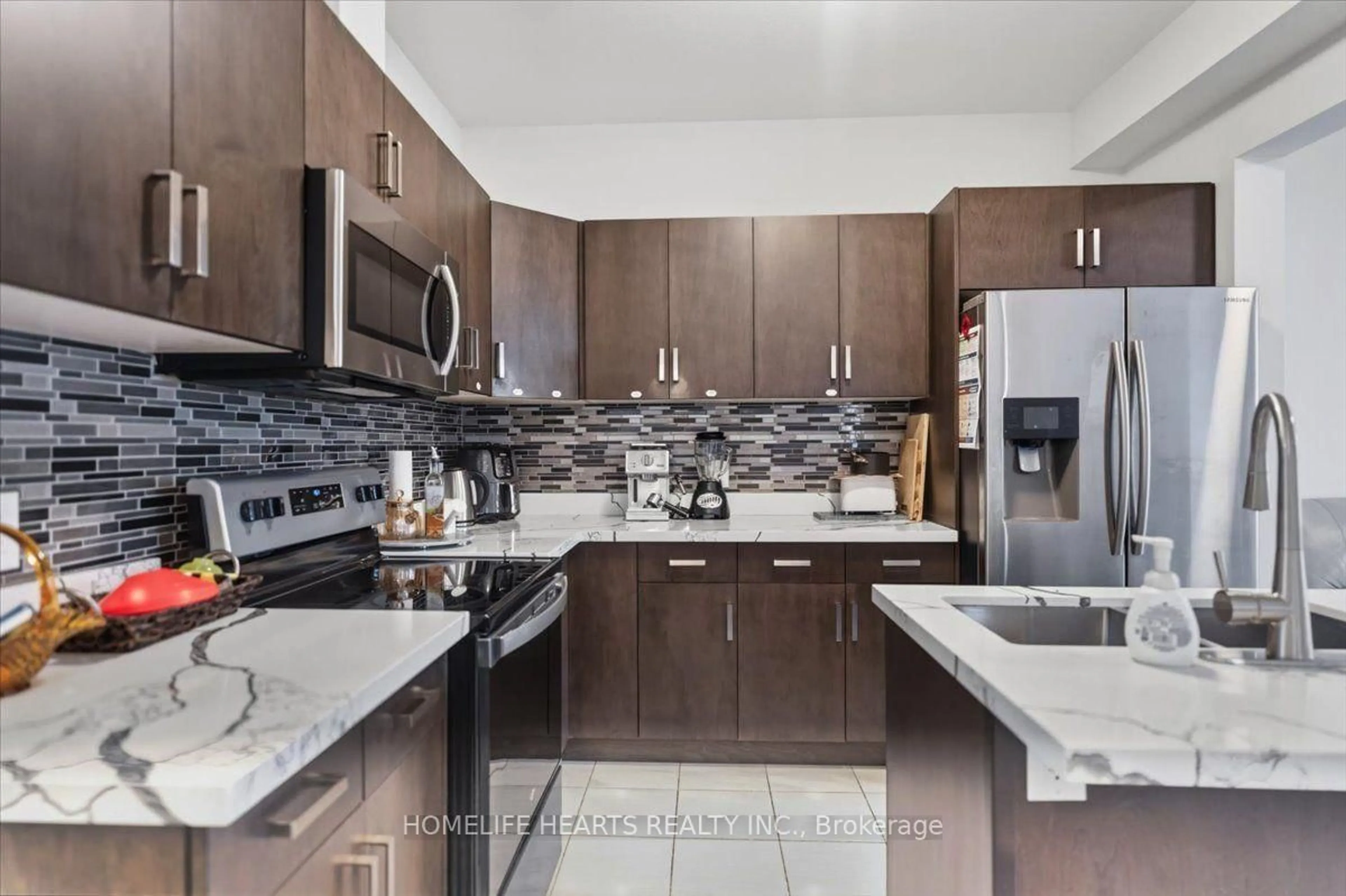 Contemporary kitchen, ceramic/tile floor for 9561 Tallgrass Ave, Niagara Falls Ontario L2G 0Y3