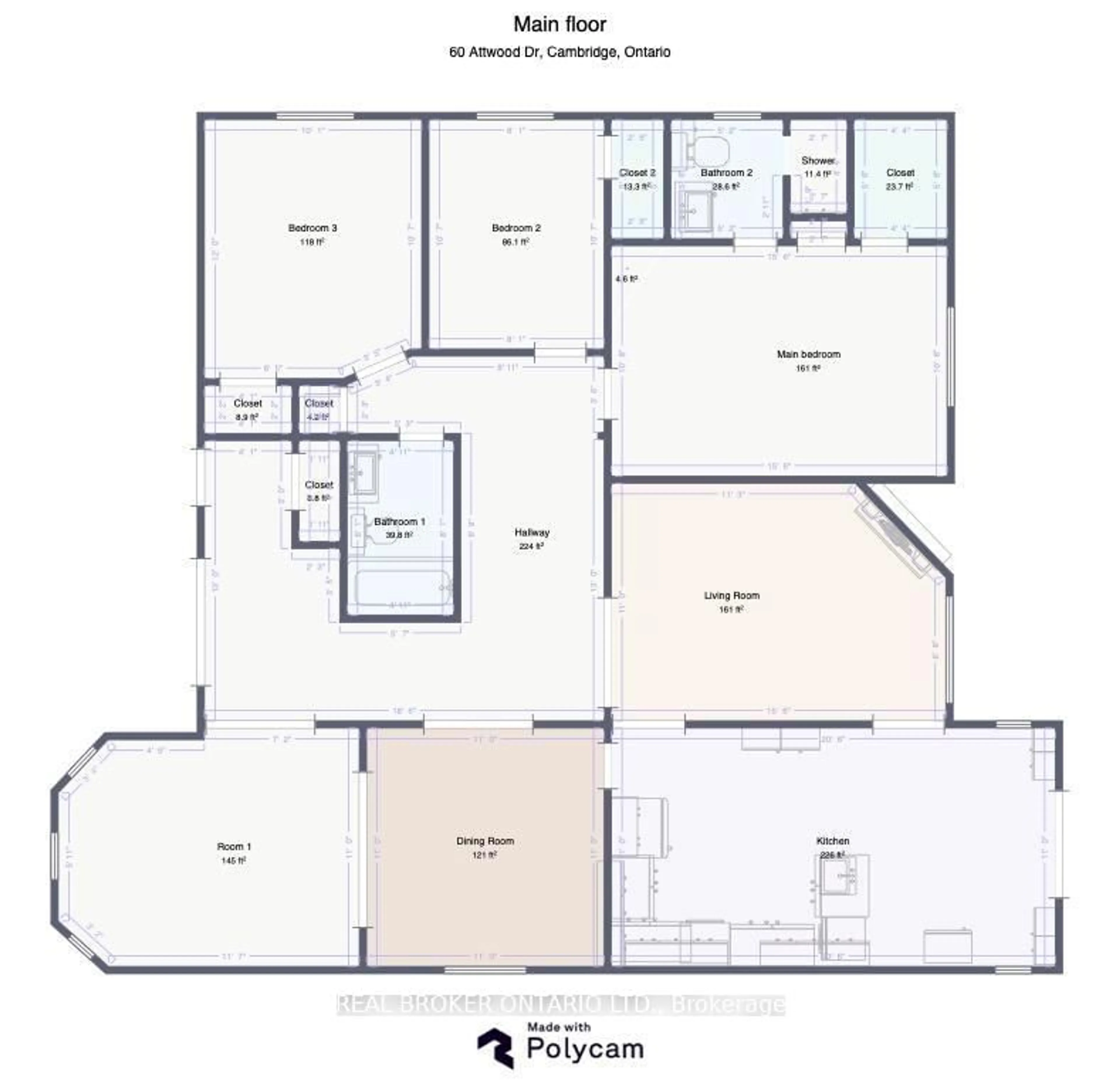 Floor plan for 60 Attwood Dr, Cambridge Ontario N1T 1L4