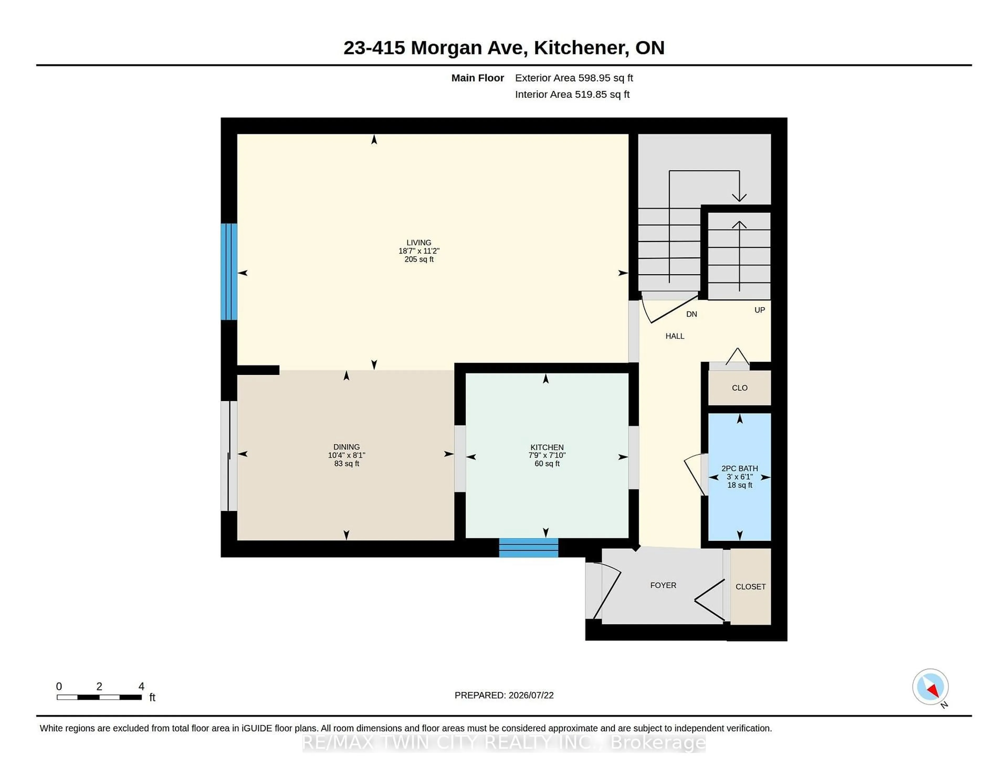 Floor plan for 415 Morgan Ave #23, Kitchener Ontario N2A 2V6