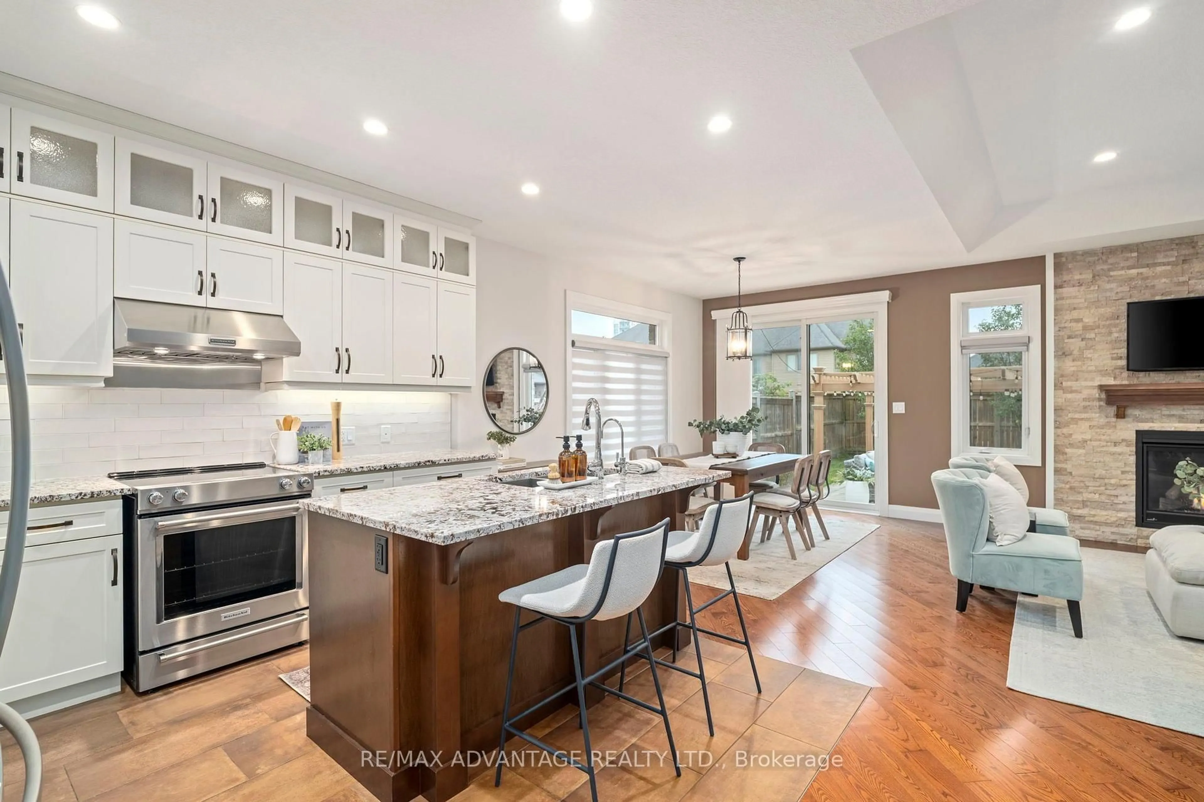 Open concept kitchen, ceramic/tile floor for 773 Hickorystick Key, London North Ontario N6G 0M9