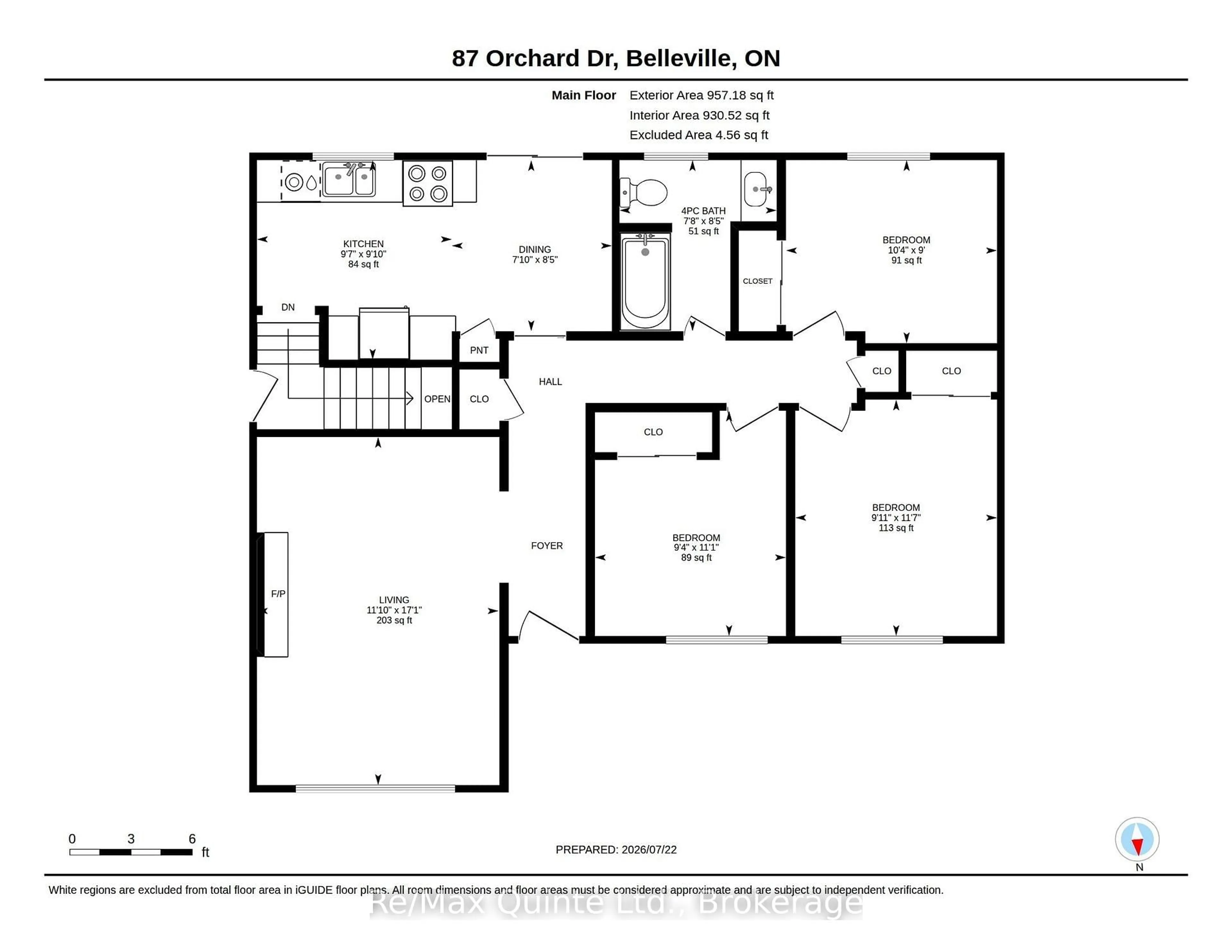 Floor plan for 87 Orchard Dr, Belleville Ontario K8P 2K6