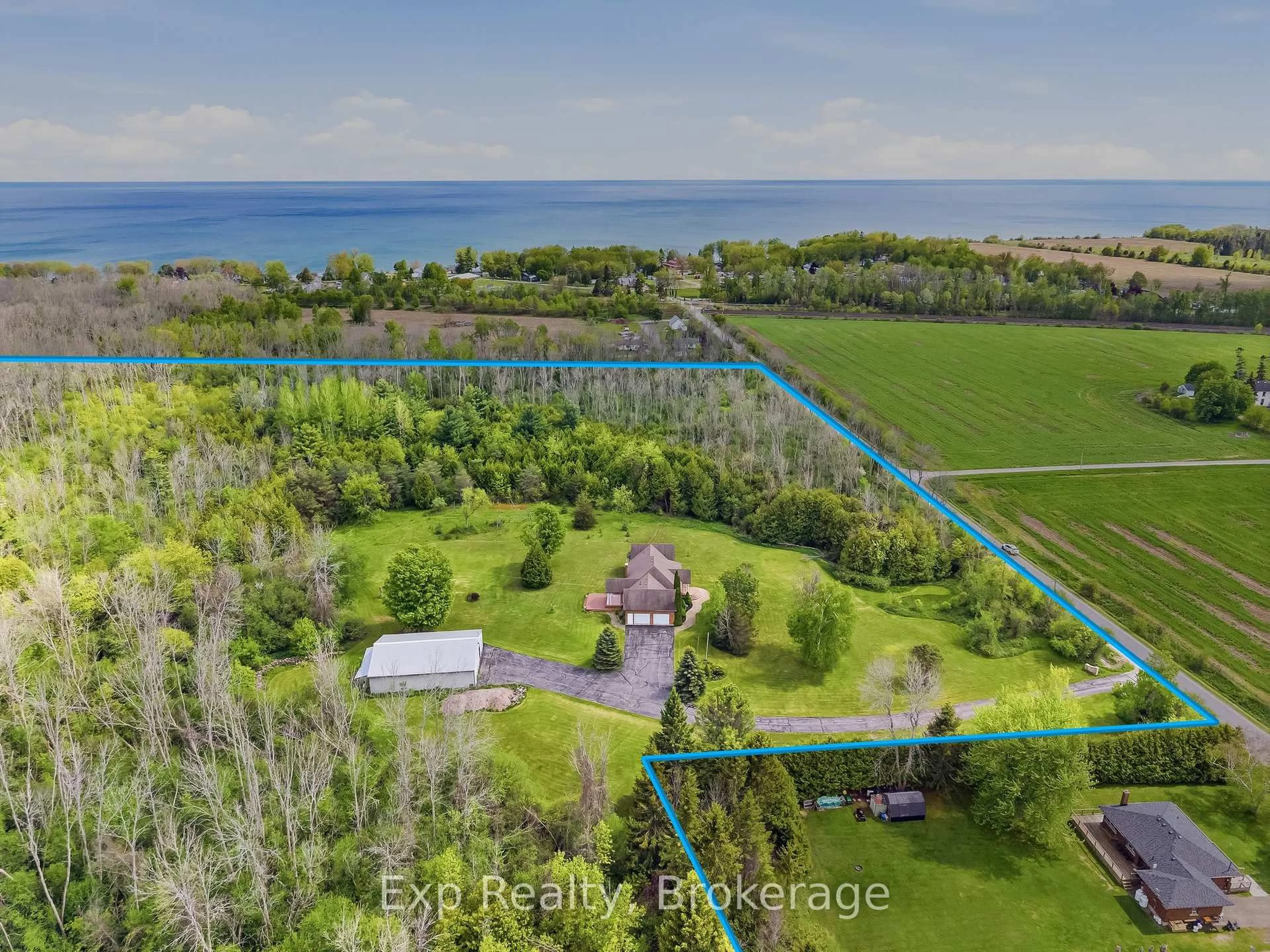 A pic from outside/outdoor area/front of a property/back of a property/a pic from drone, water/lake/river/ocean view for 1497 Pentecostal Rd, Hamilton Township Ontario K9A 4J8