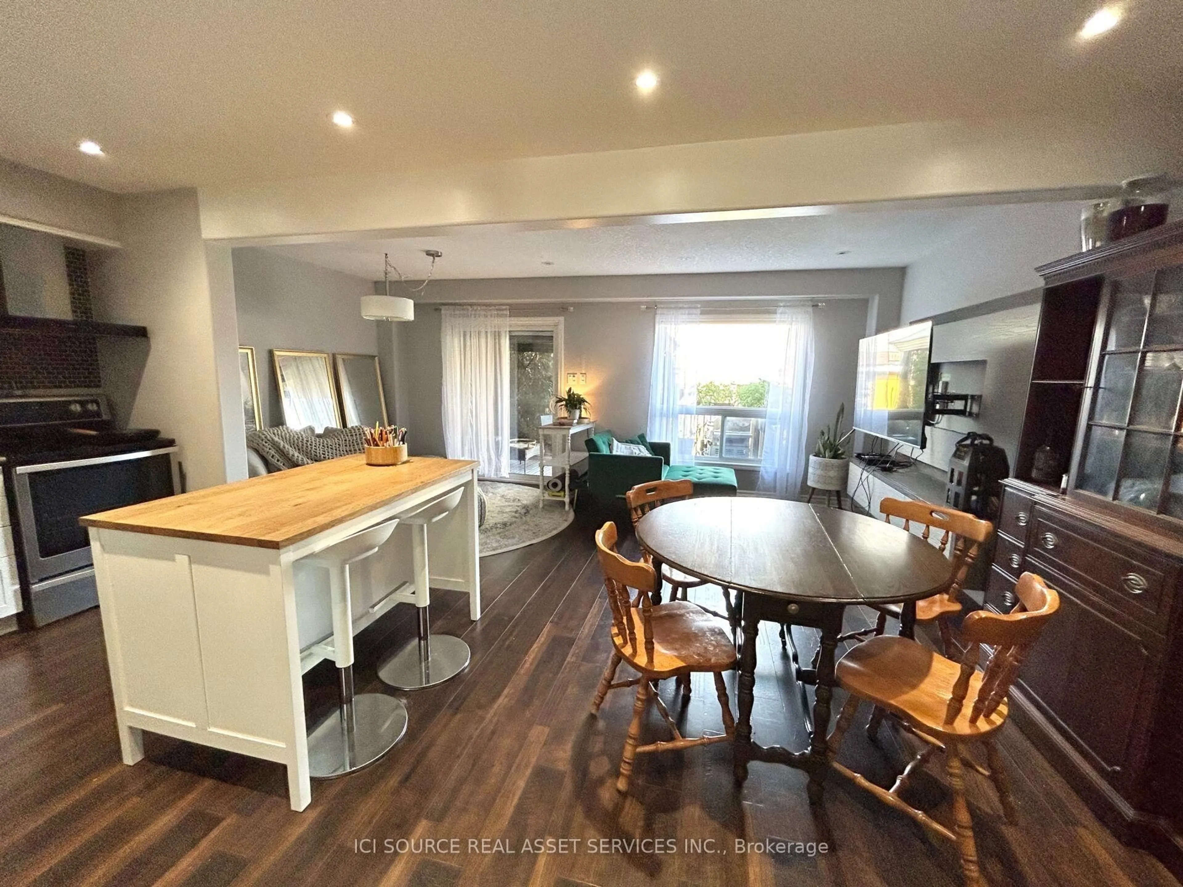 Open concept kitchen, wood/laminate floor for 47 Mundts Bay Lane, Golden Lake Ontario K0J 1X0