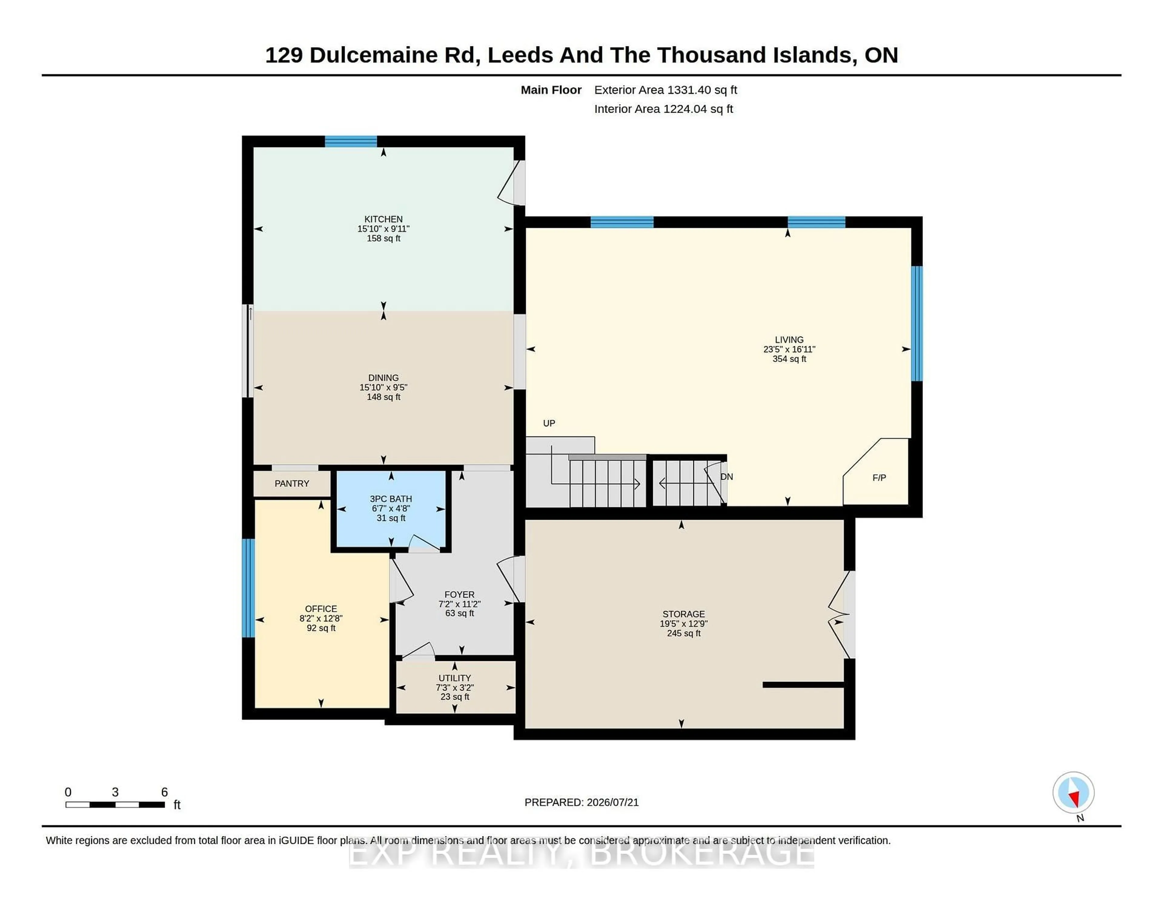 Floor plan for 129 DULCEMAINE Rd, Front of Leeds & Seeleys Bay Ontario K0E 1L0