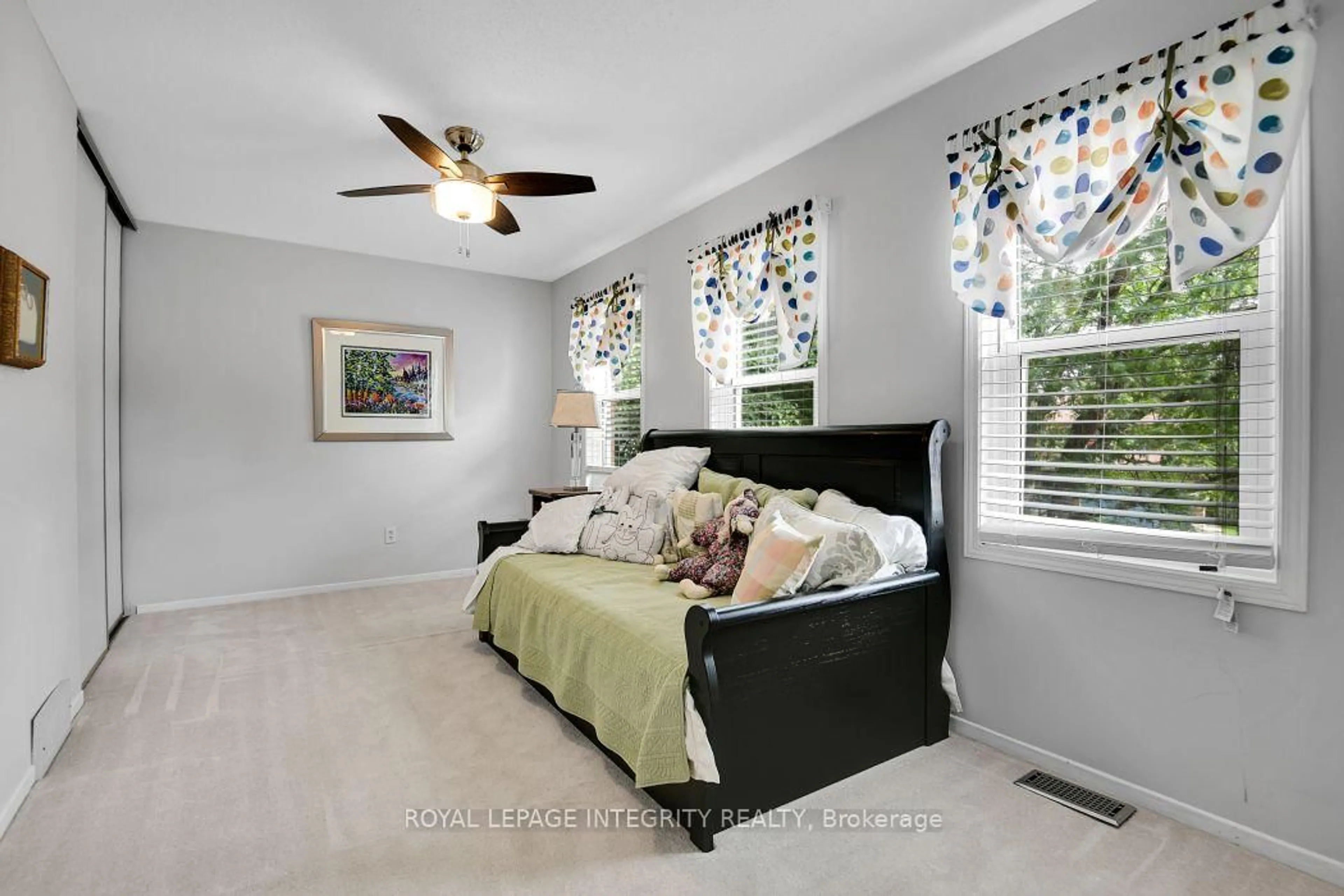 Bedroom with bed, ceramic/tile floor for 46 Dartmoor Dr, Kanata Ontario K2M 1S6