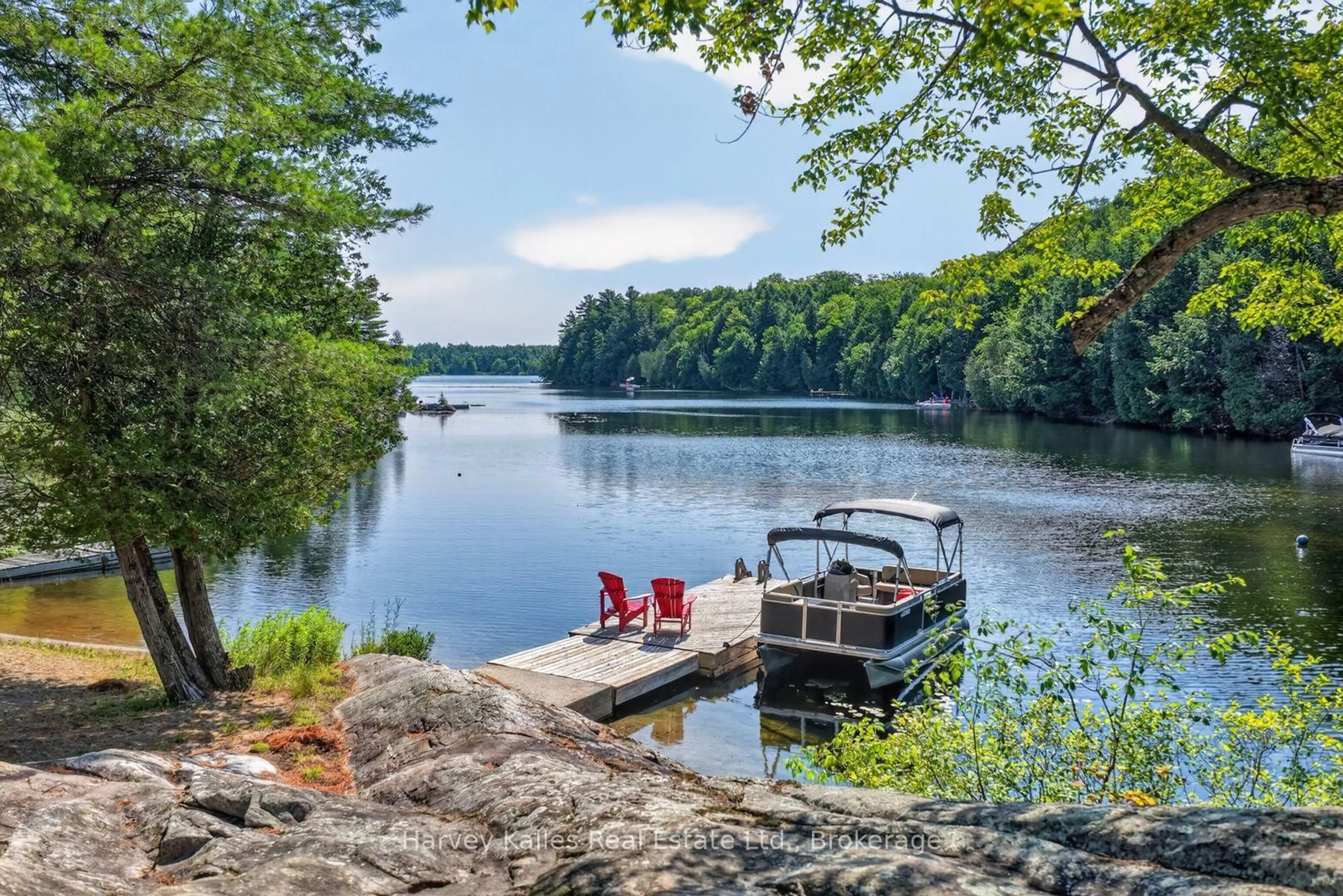 Patio, water/lake/river/ocean view for 18 Ferris Rd, Seguin Ontario P2A 0B2