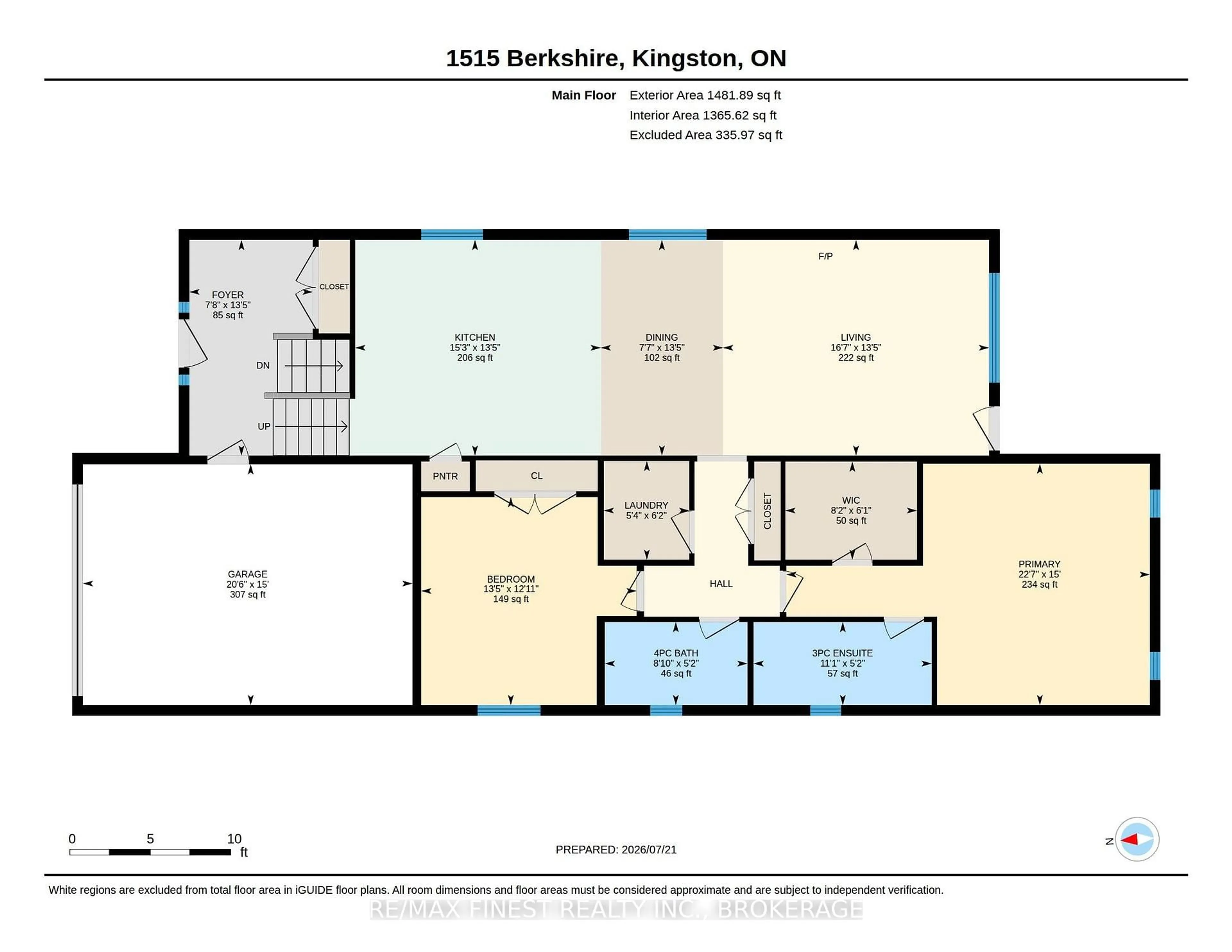 Floor plan for 1515 Berkshire Dr, Kingston Ontario K7P 0S7